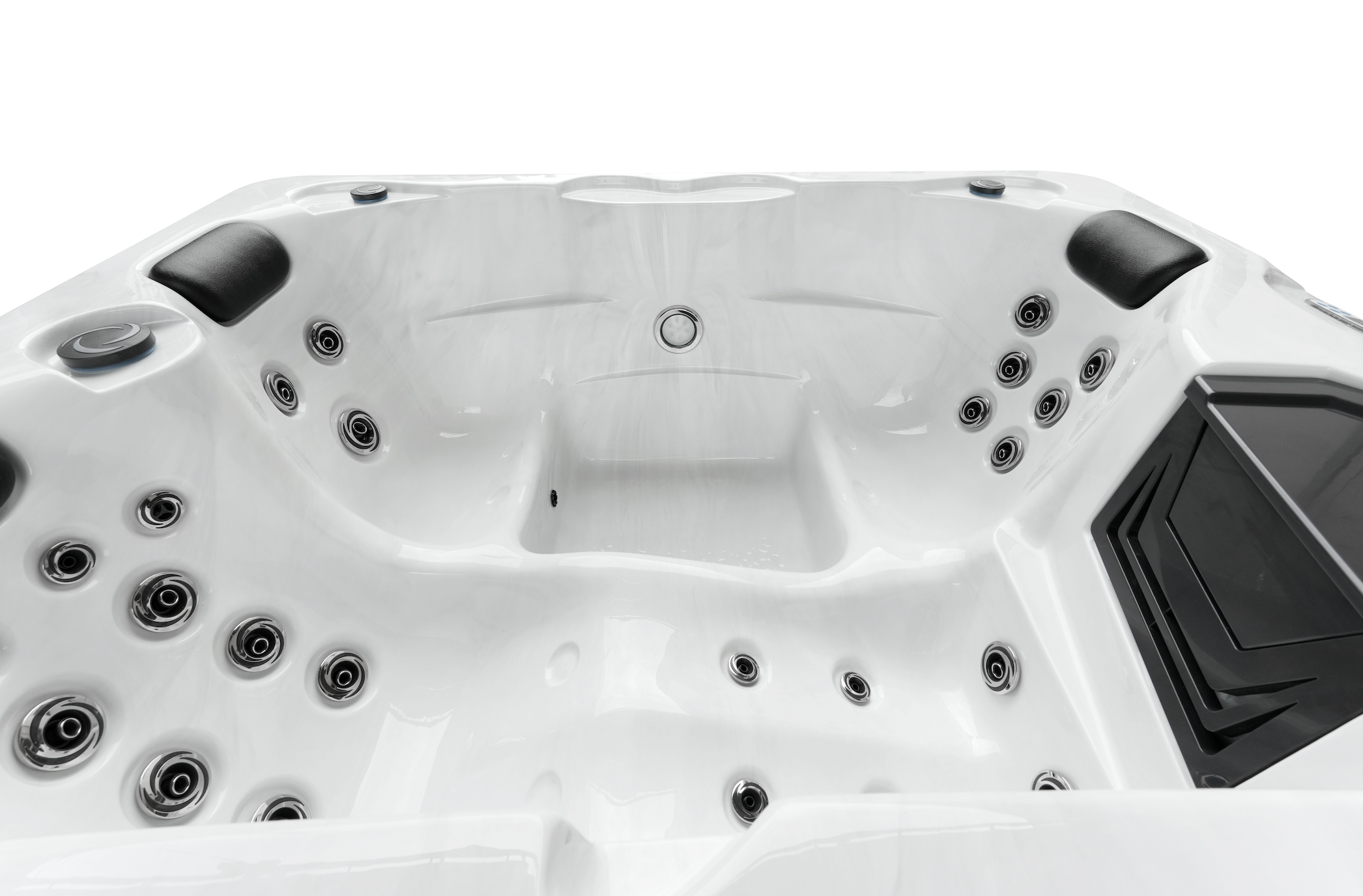 Outdoorwhirlpool Diablo WHITE MARBLE inkl. Abdeckung und Treppe  - 210 x 160 x 80cm