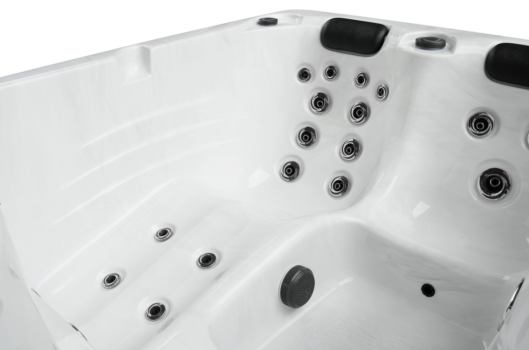 Outdoorwhirlpool Diablo WHITE MARBLE inkl. Abdeckung und Treppe  - 210 x 160 x 80cm
