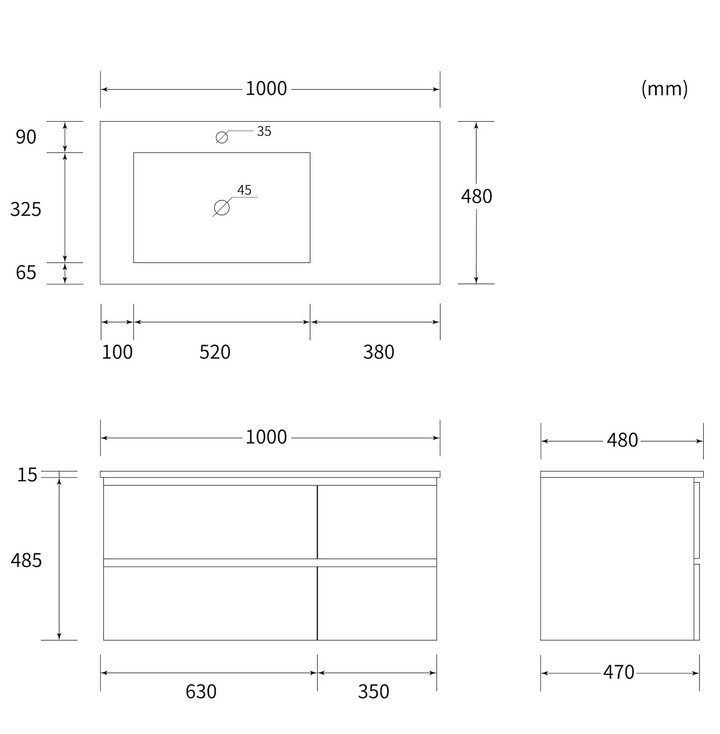 CUBE 100 washbasin cabinet