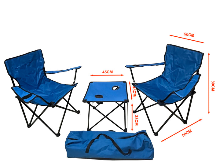 Camping Set - 2 Sessel, 1 Tisch