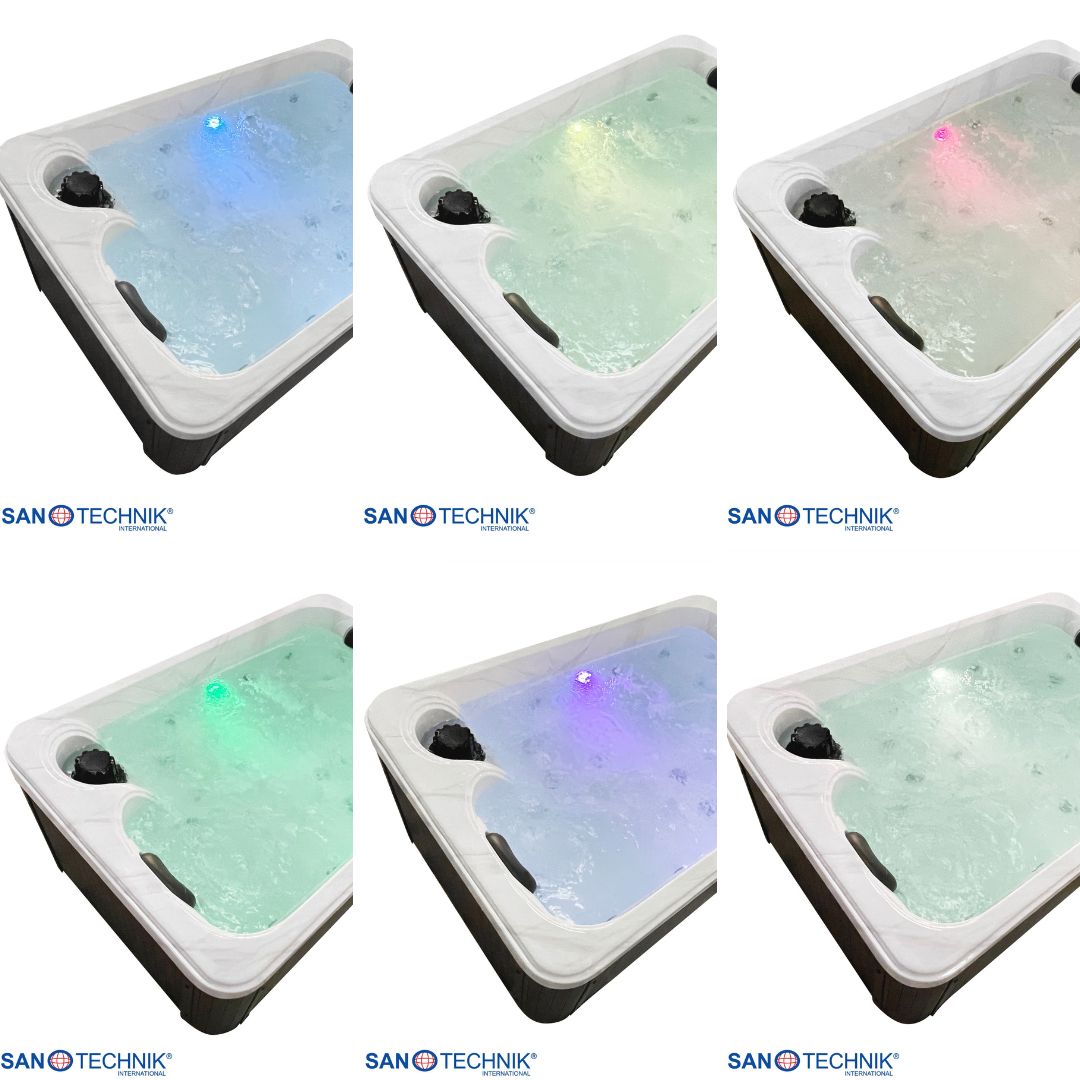 Outdoor Whirlpool SPLIT WHITE MARBLE incl. cover 175x115x70 cm frost-proof
