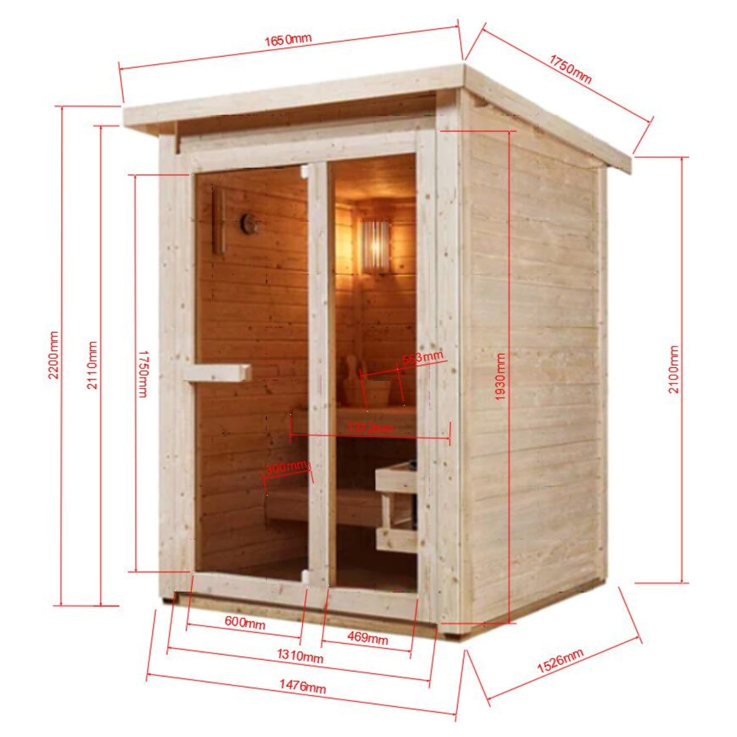 Sauna finlandesa HELSINKI para 2-3 personas
