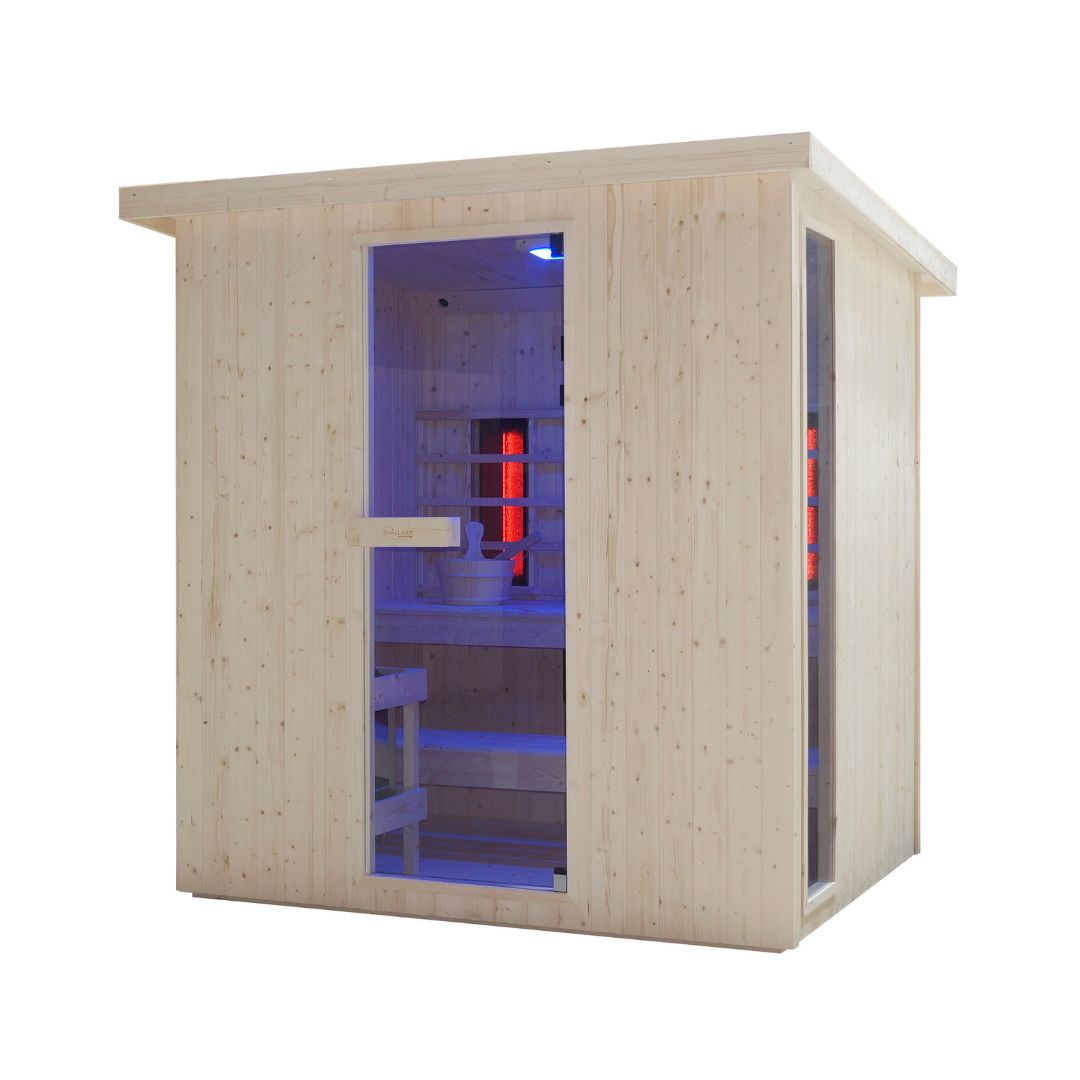 Outdoor combination sauna and infrared cabin LAHTI for 4 - 6 people