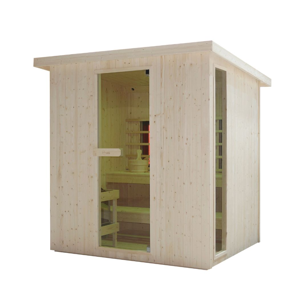 Outdoor combination sauna and infrared cabin LAHTI for 4 - 6 people