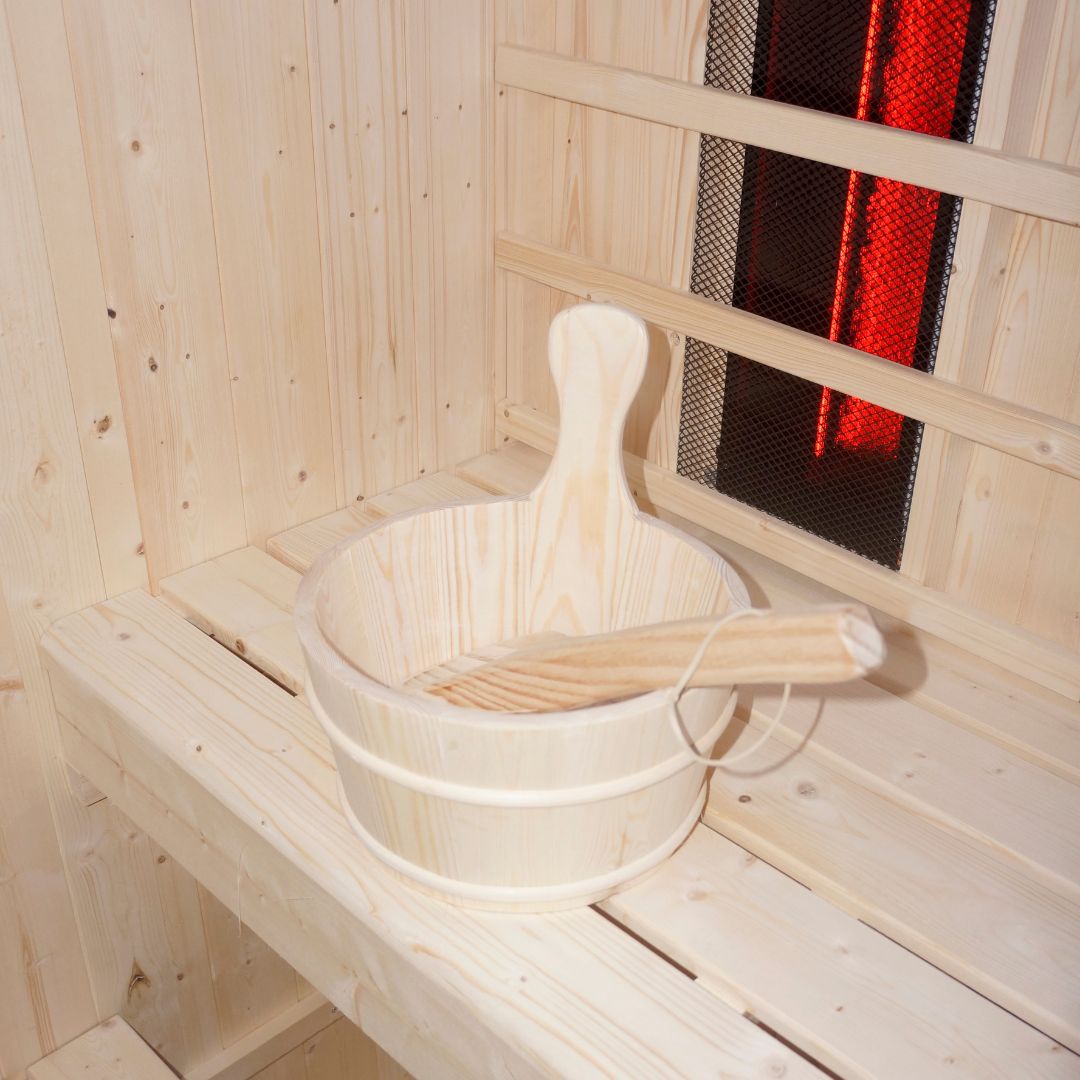 Outdoor combination sauna and infrared cabin LAHTI for 4 - 6 people