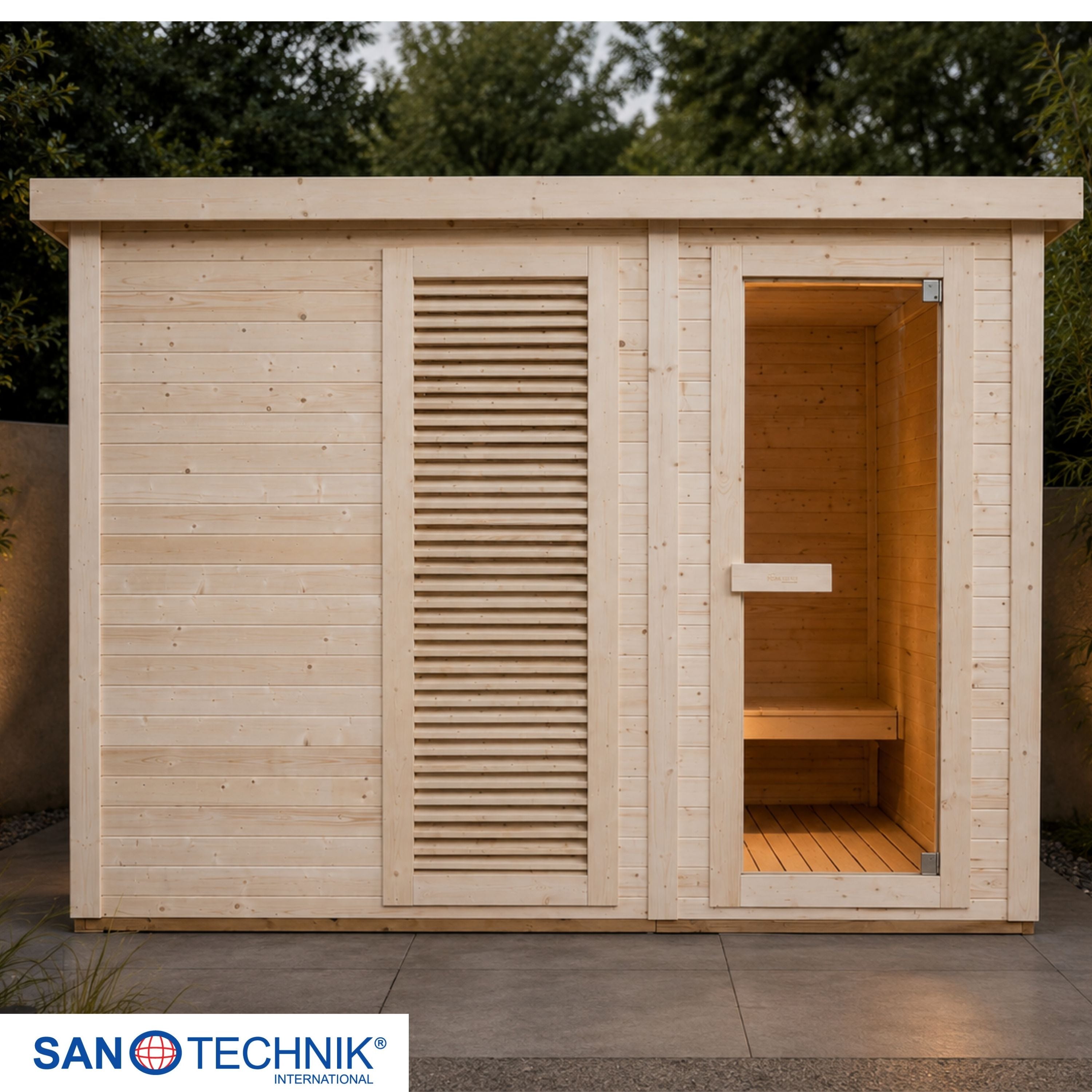 Outdoorsauna VAASA für 4 - 5 Personen mit Umkleide