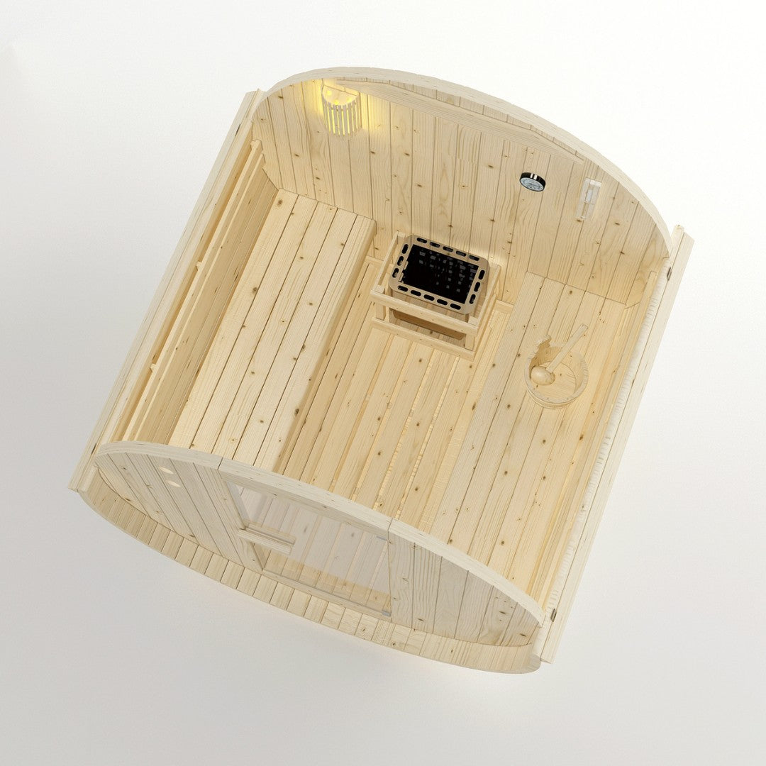 Sauna de barril al aire libre TROMSÖ L para 4 personas