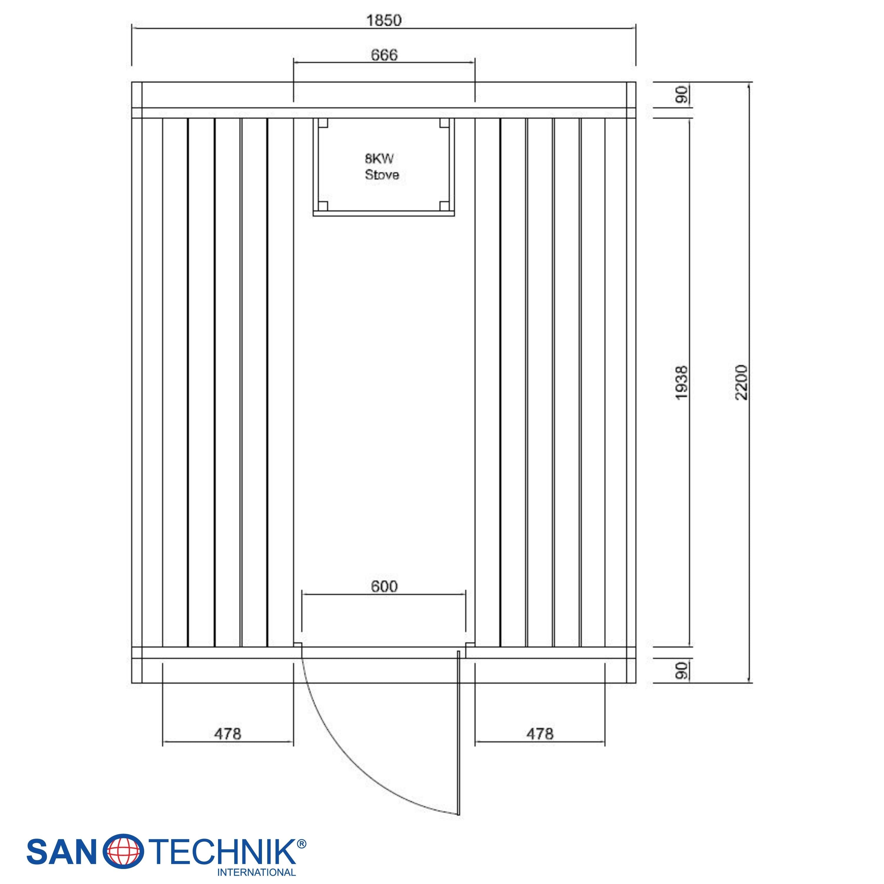 Outdoor barrel sauna TROMSÖ XL for 6 people