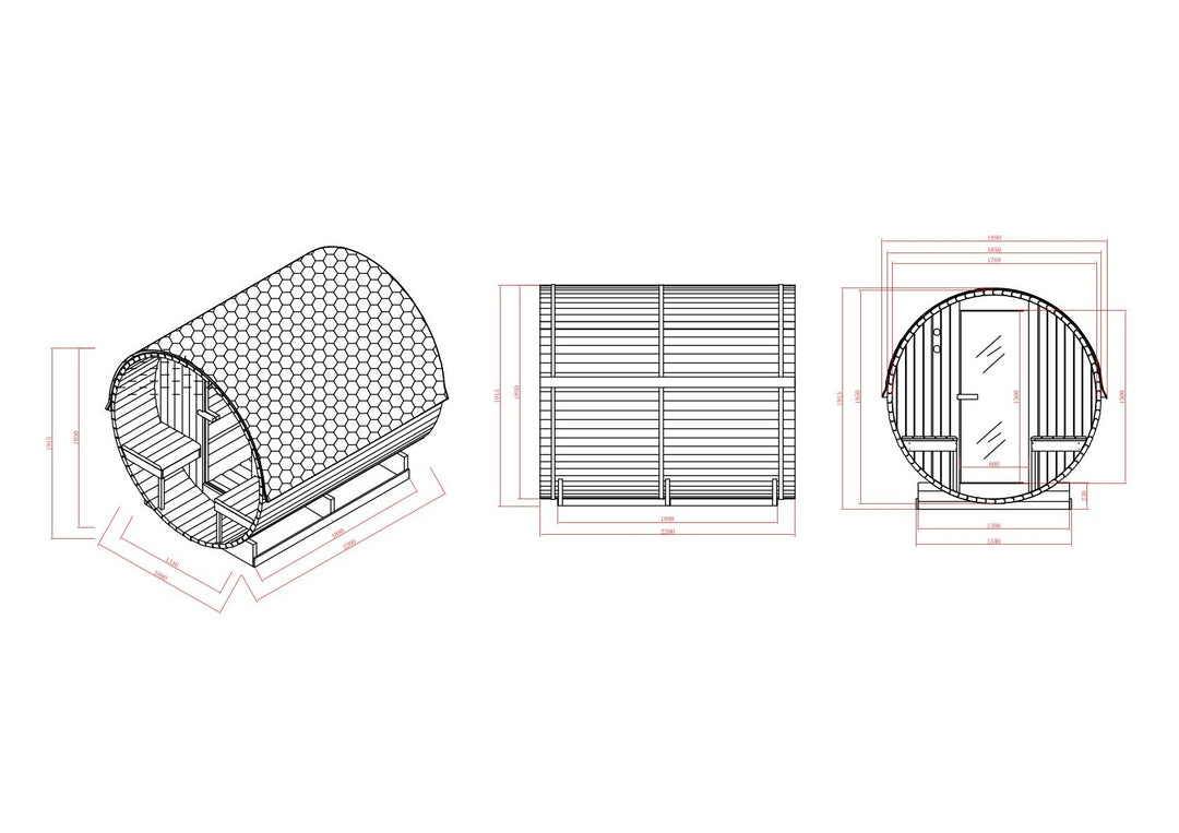 Outdoor barrel sauna BERGEN