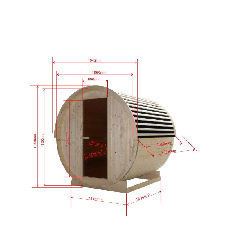 NYBORG M Außen Sauna für 4 P. 194,2x244,9x194,9 cm (Bausatz)