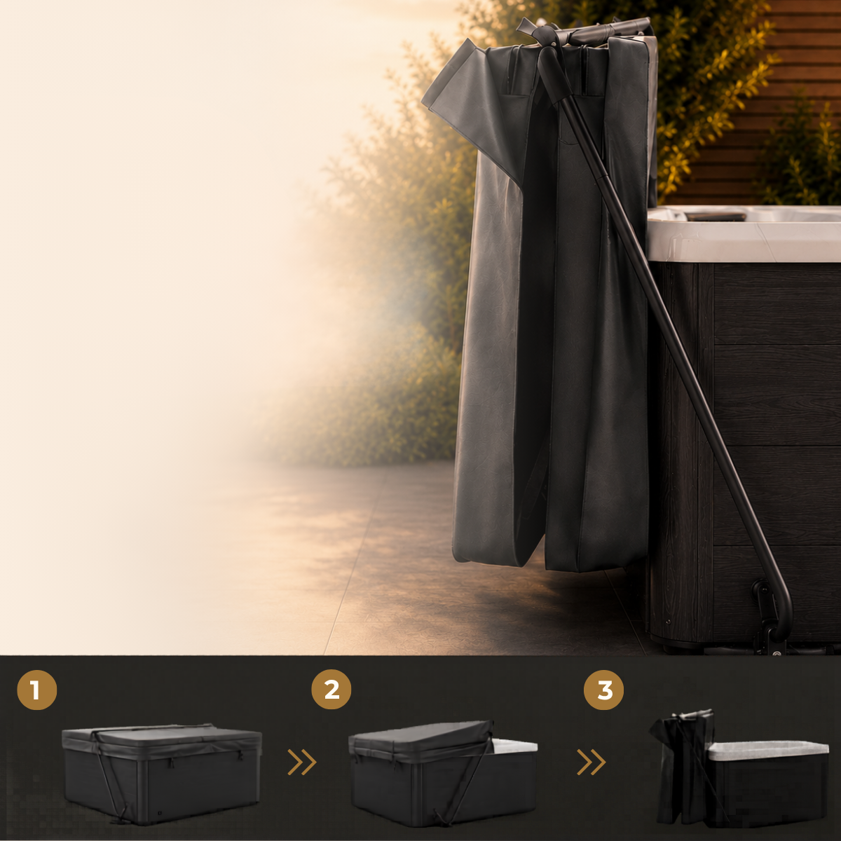 Cover lifter for SPA outdoor whirlpools