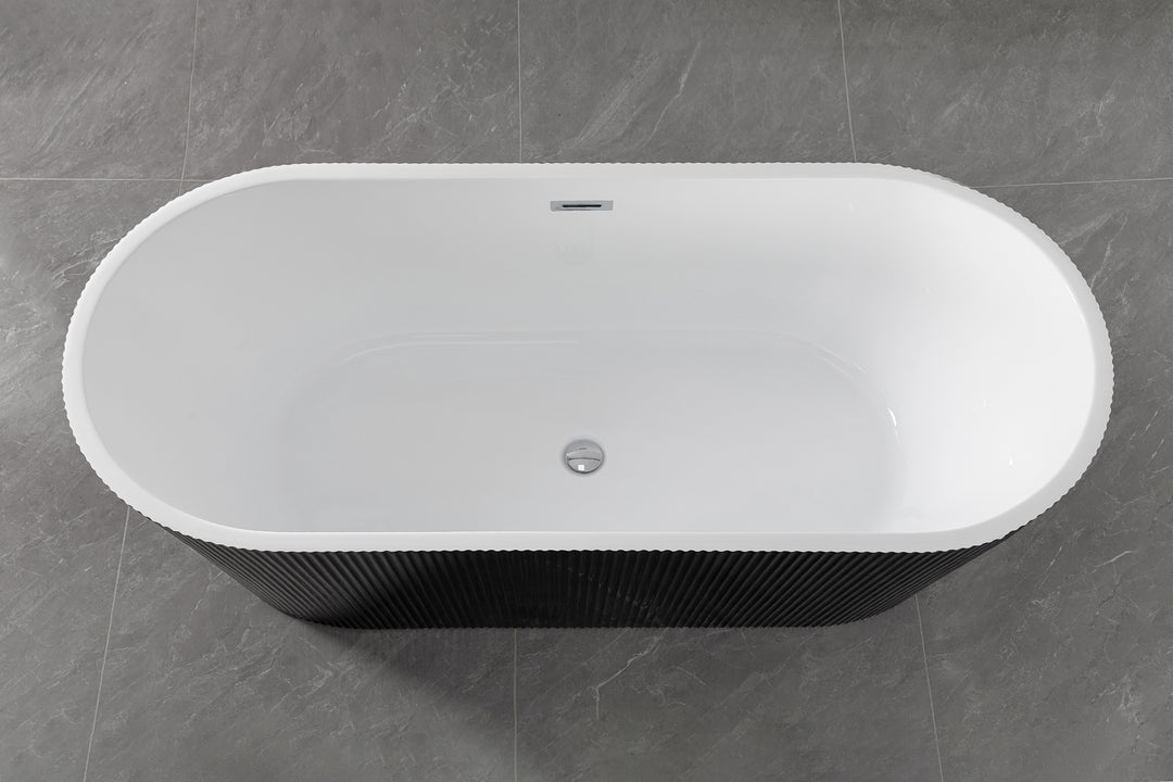 Freistehende Badewanne RENO 170x75x58 cm schwarz