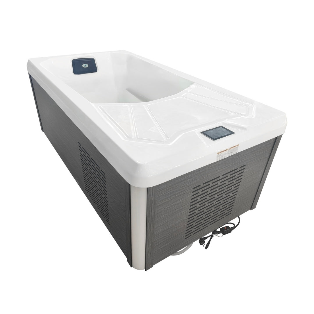 Eis-& Wärmebad ICE BAD WHITE inkl. Abdeckung + Stiege 210x110x80 cm