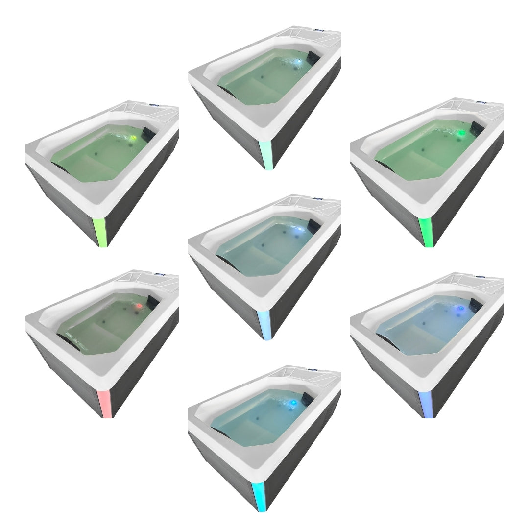 Eis-& Wärmebad ICE BAD WHITE inkl. Abdeckung + Stiege 210x110x80 cm