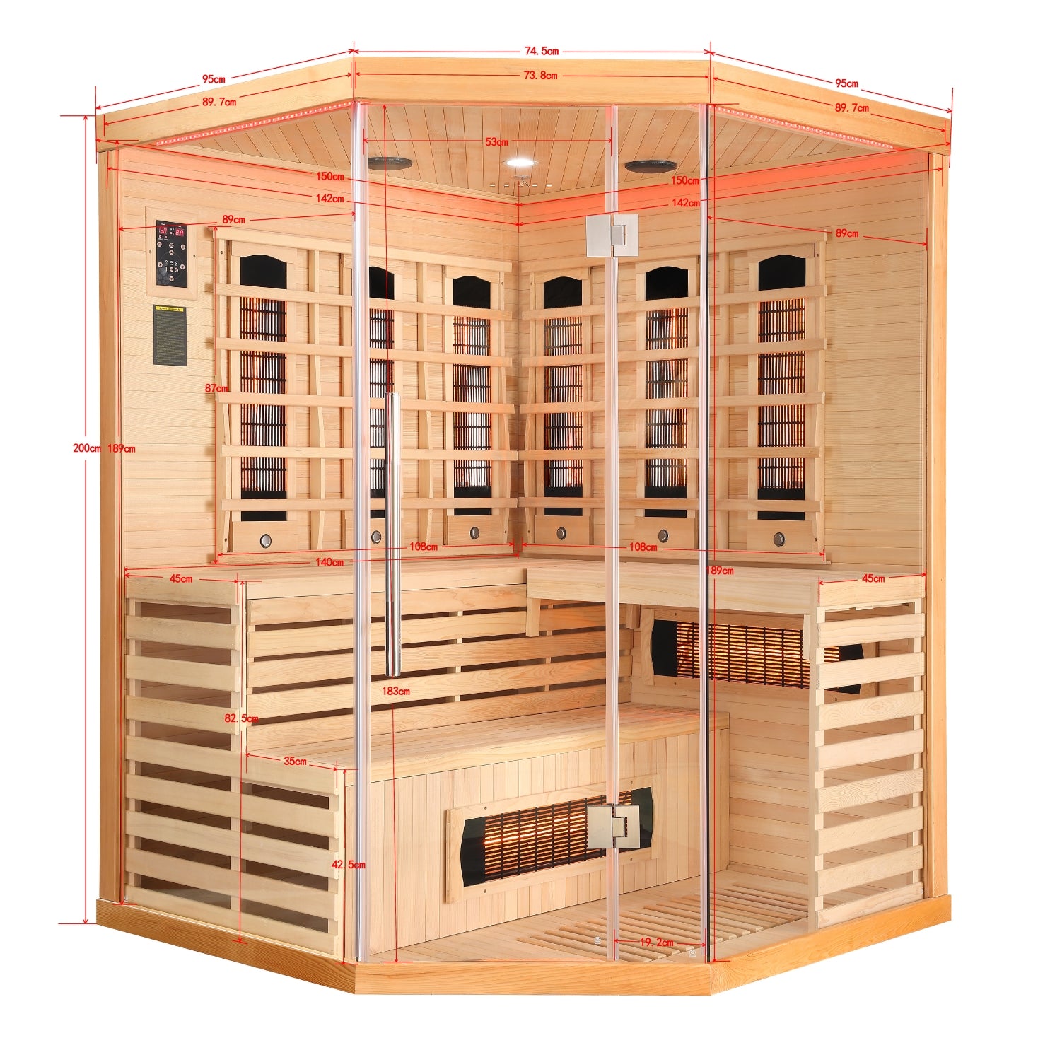 Cabina de infrarrojos DELUXE para 3-4 personas