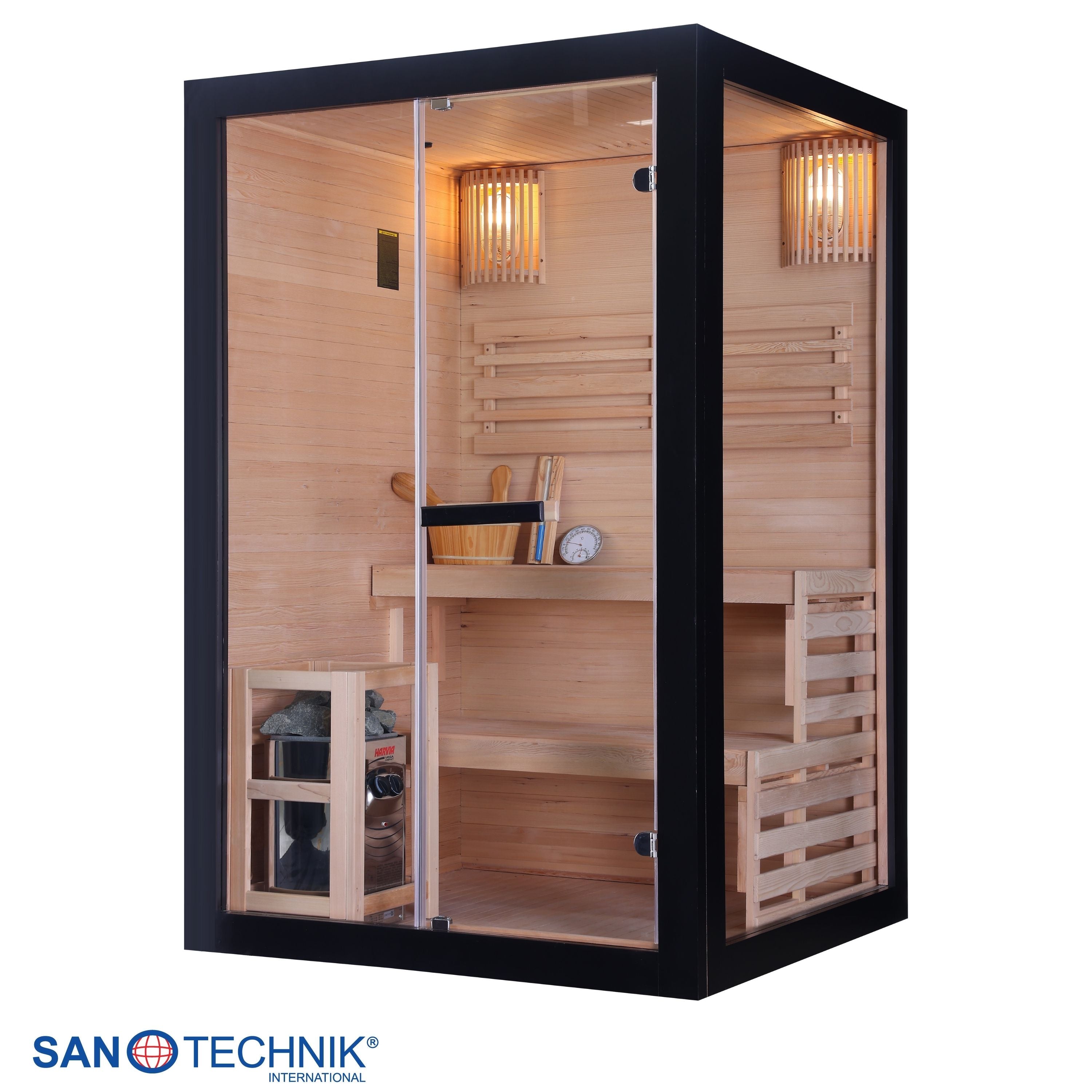 Finnish sauna PANORAMA BLACK | for 2 people