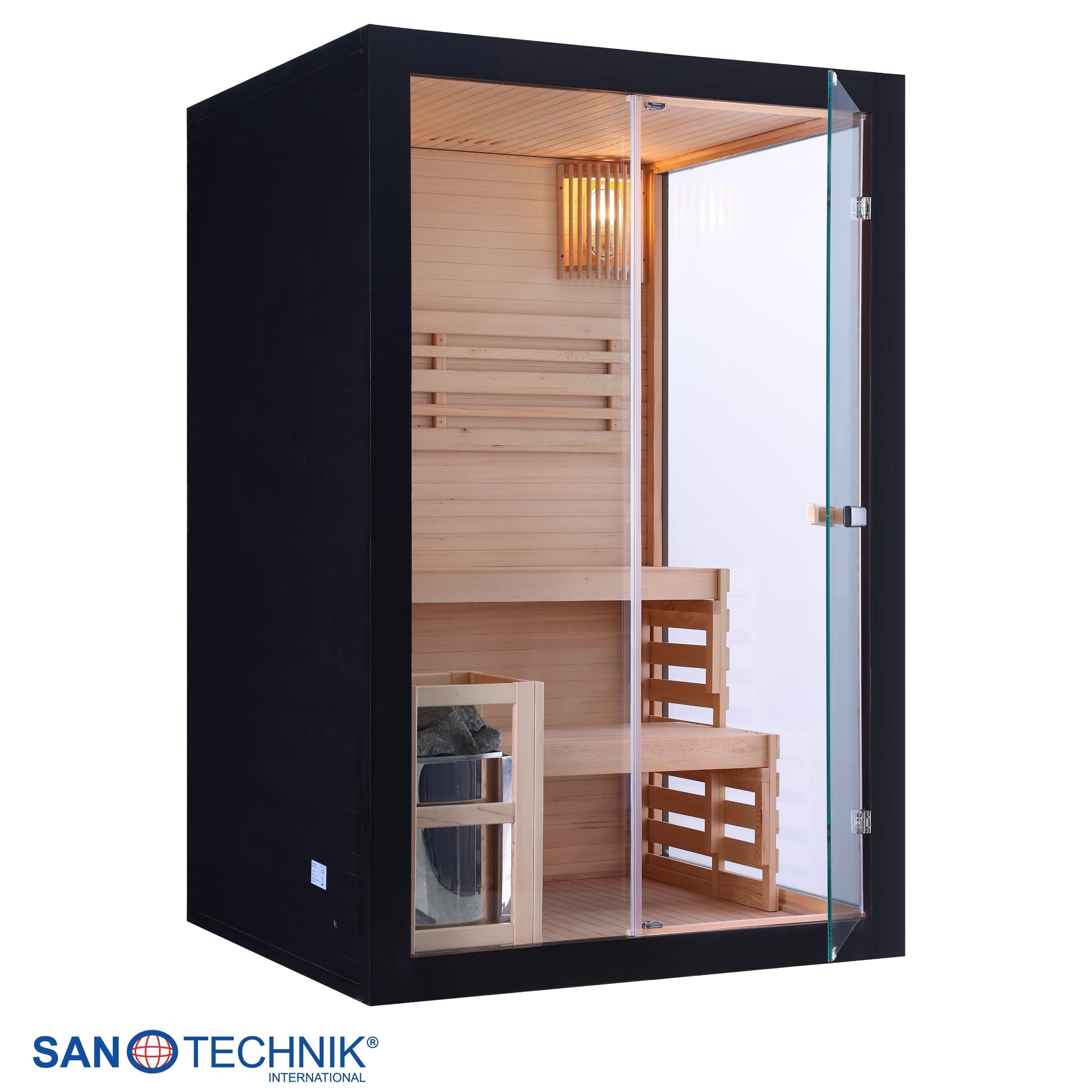 Finnish sauna PANORAMA BLACK | for 2 people