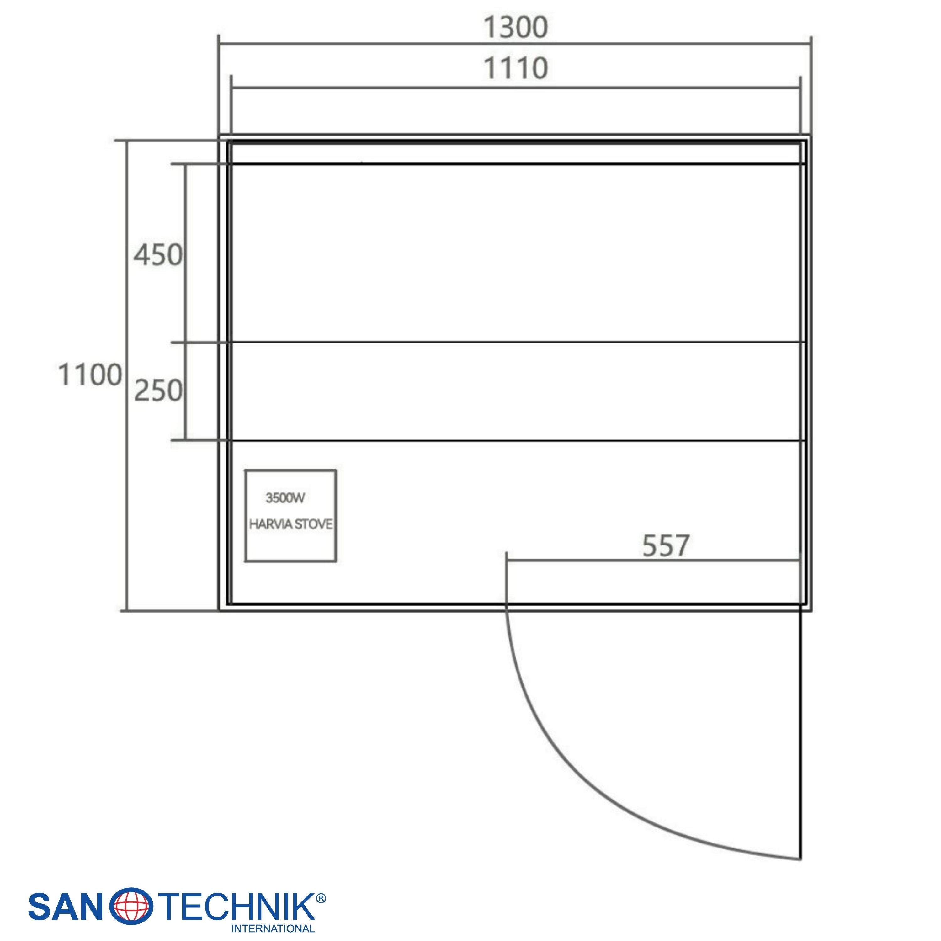 Finnische Sauna PANORAMA BLACK | für 2 Personen