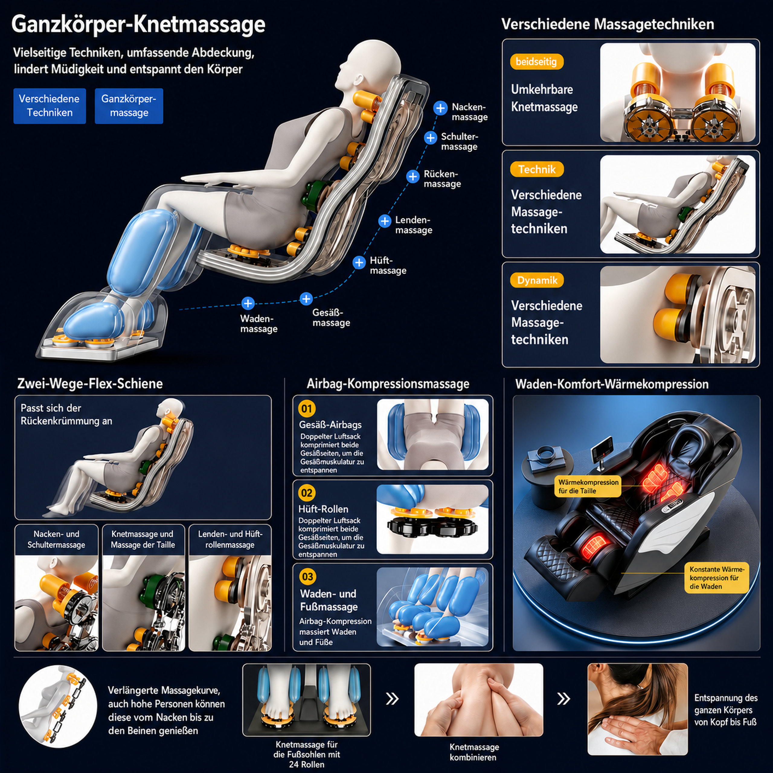 Master Pro luxury massage chair, beige
