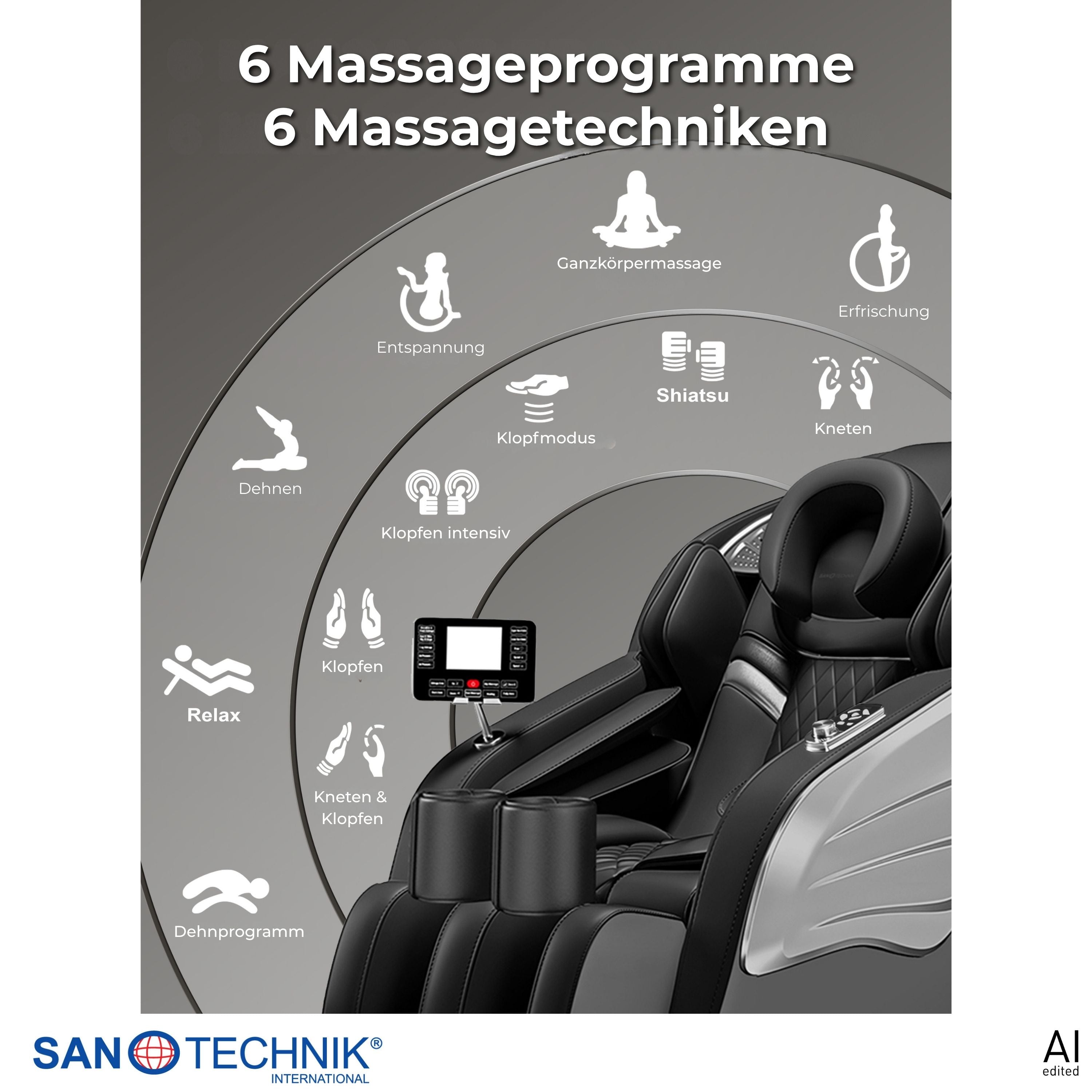 Master Pro Luxus-Massagesessel schwarz