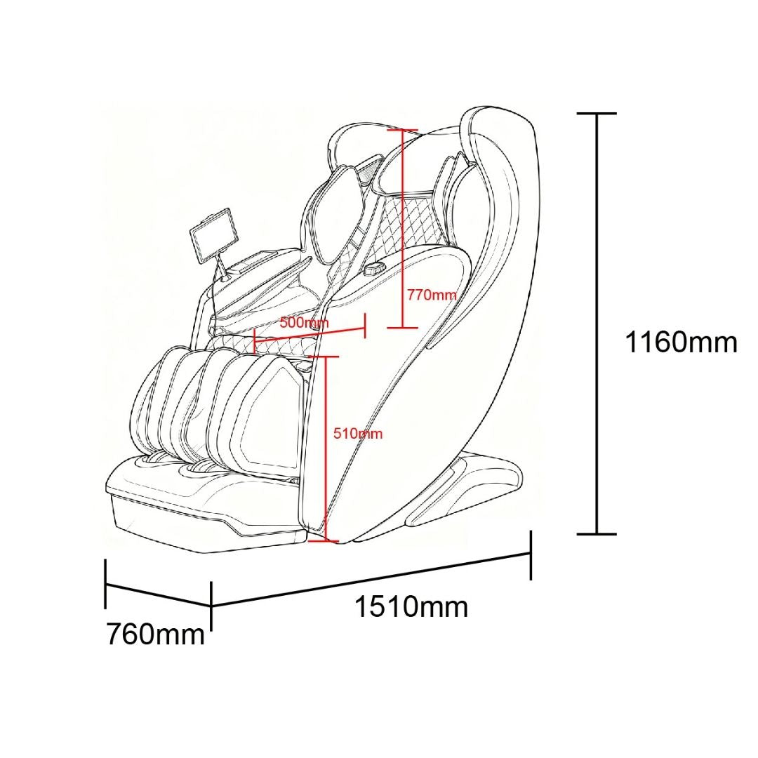 LUXORA Luxus-Massagesessel schwarz