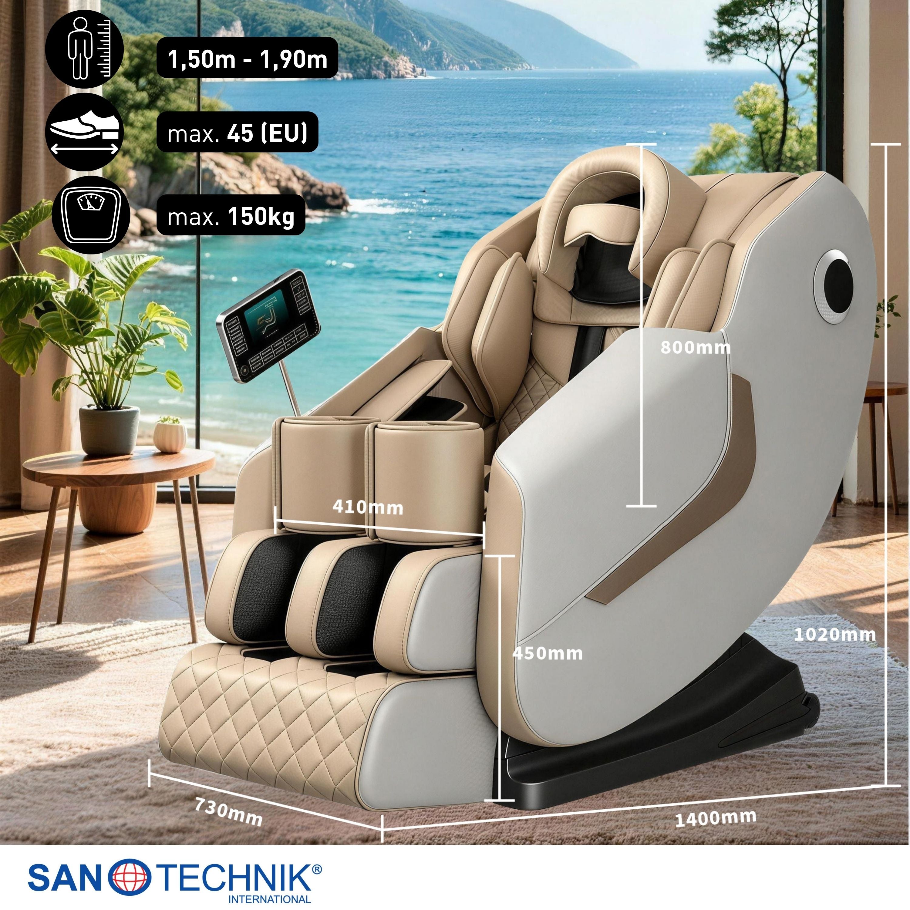 WELLORA Luxus-Massagesessel beige