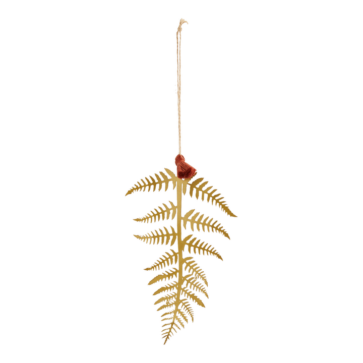 Hanging fern leaf brass 9x15 cm
