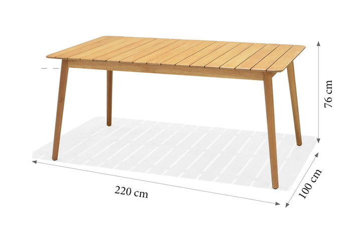 Mesa Nassau rectangular 160x90x75 cm