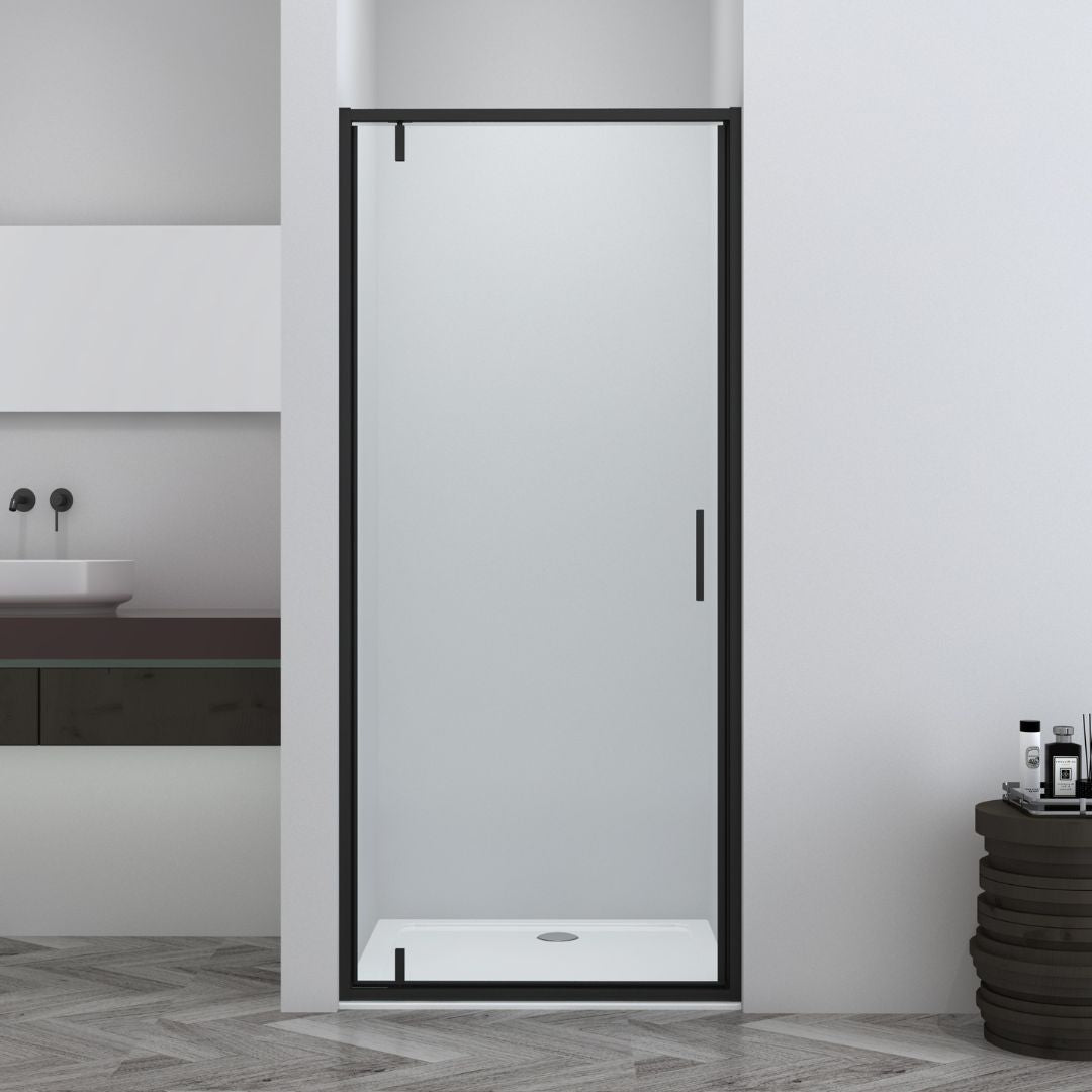 Corner shower cabin with two sliding doors, chrome in 2 different sizes