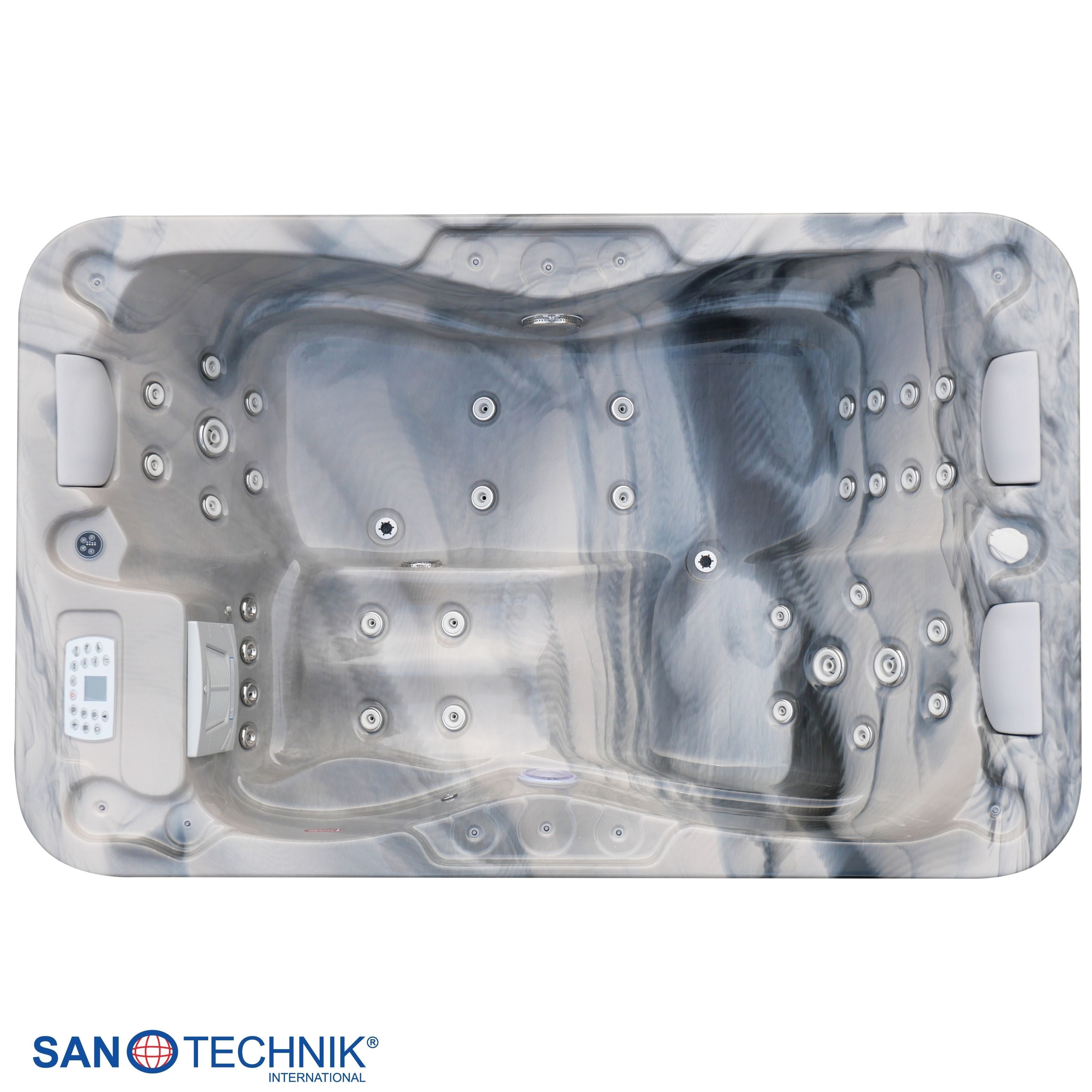 Outdoor Hot Tub MODENA Grey Marble incl. Cover
