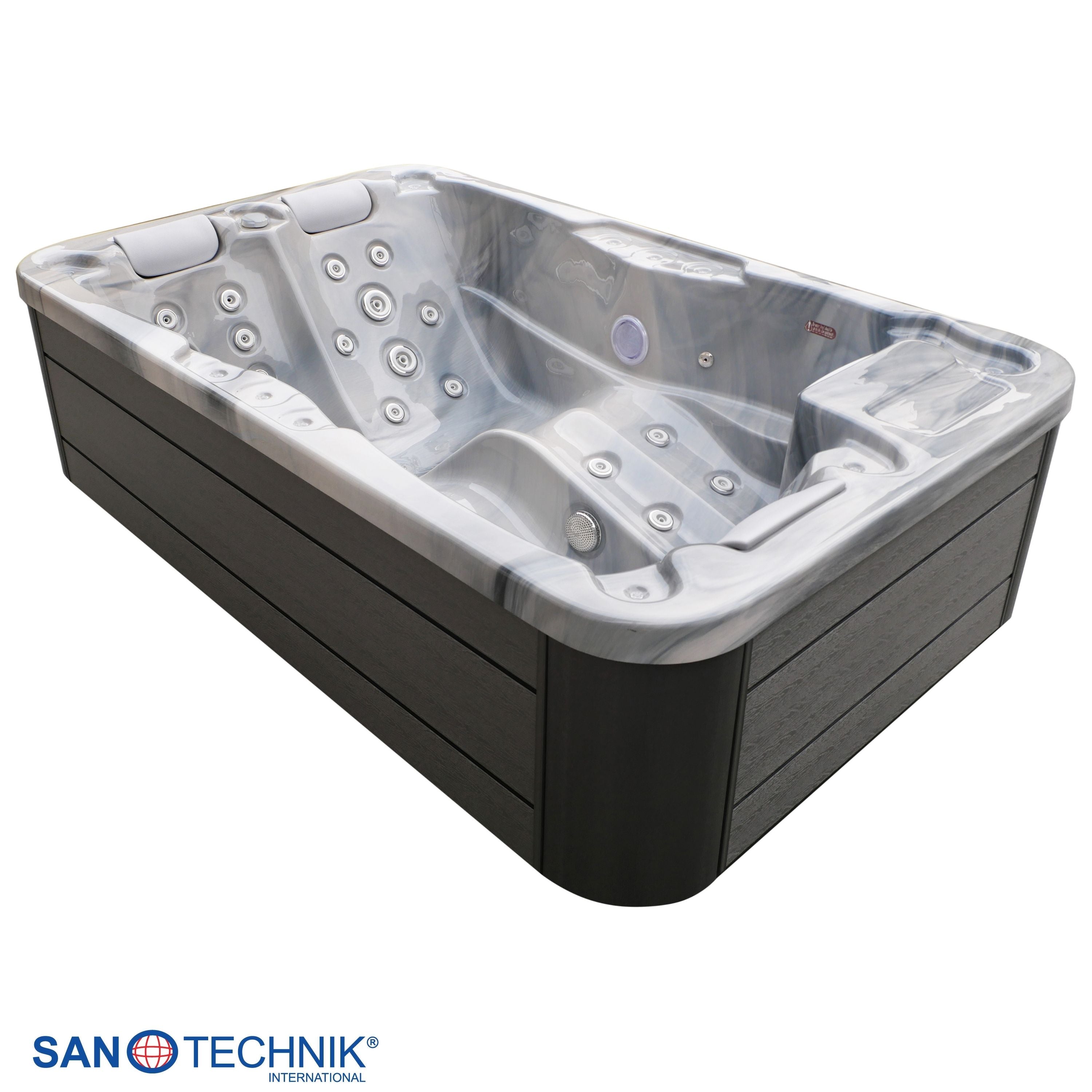 Outdoor Hot Tub MODENA Grey Marble incl. Cover