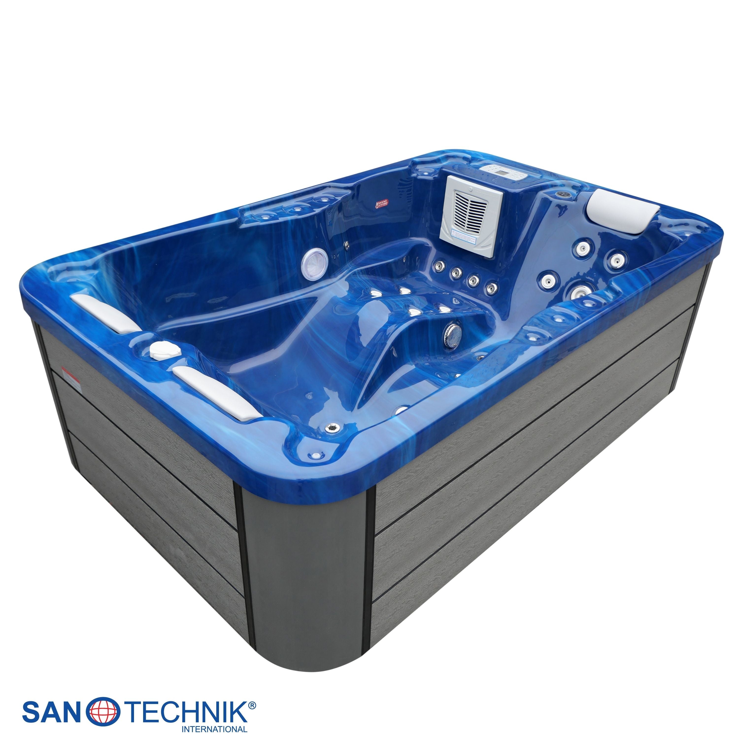 Outdoor whirlpool Modena BLUE MARBLE including cover 205x130x70 cm frost-proof