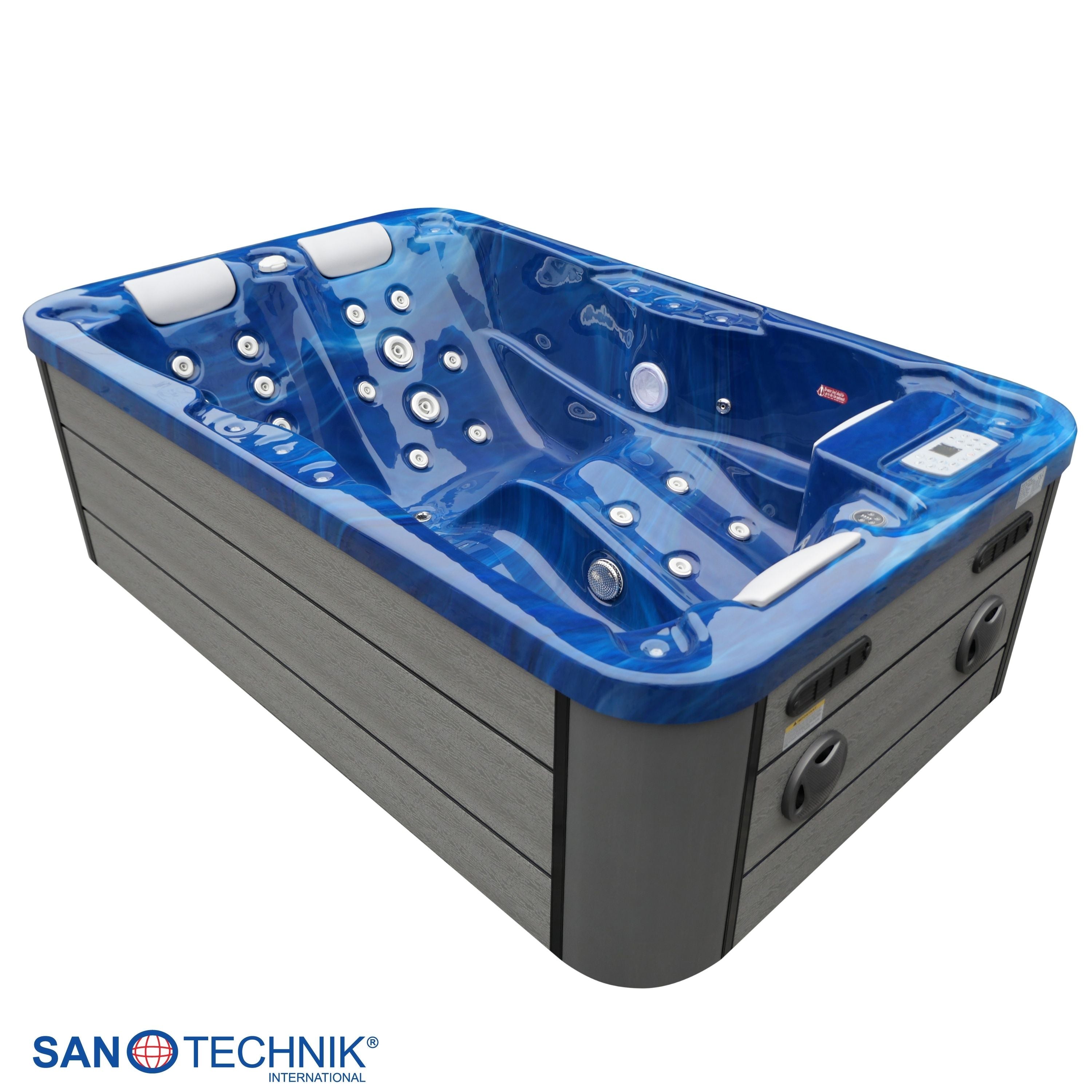 Outdoor whirlpool Modena BLUE MARBLE including cover 205x130x70 cm frost-proof
