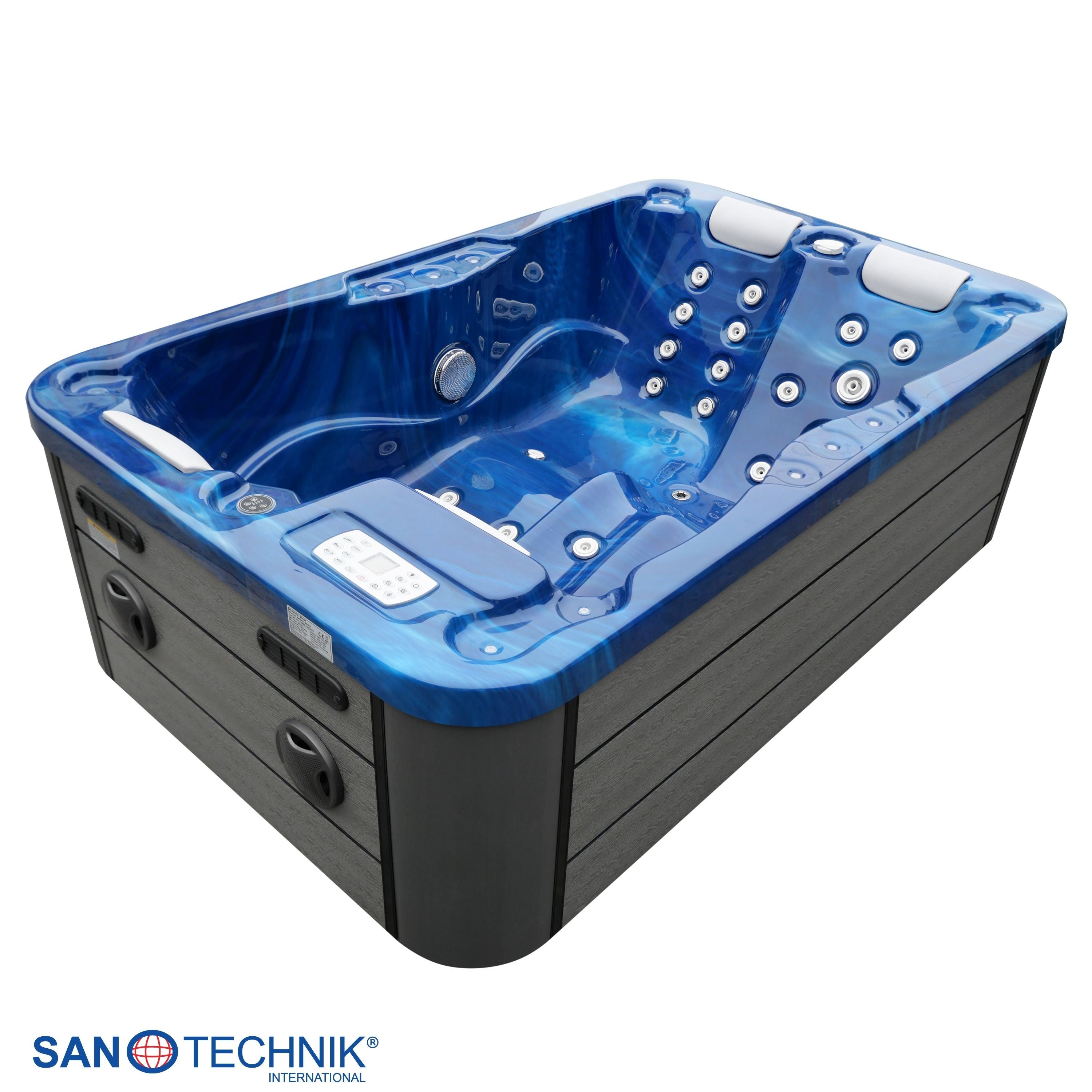 Outdoor whirlpool Modena BLUE MARBLE including cover 205x130x70 cm frost-proof