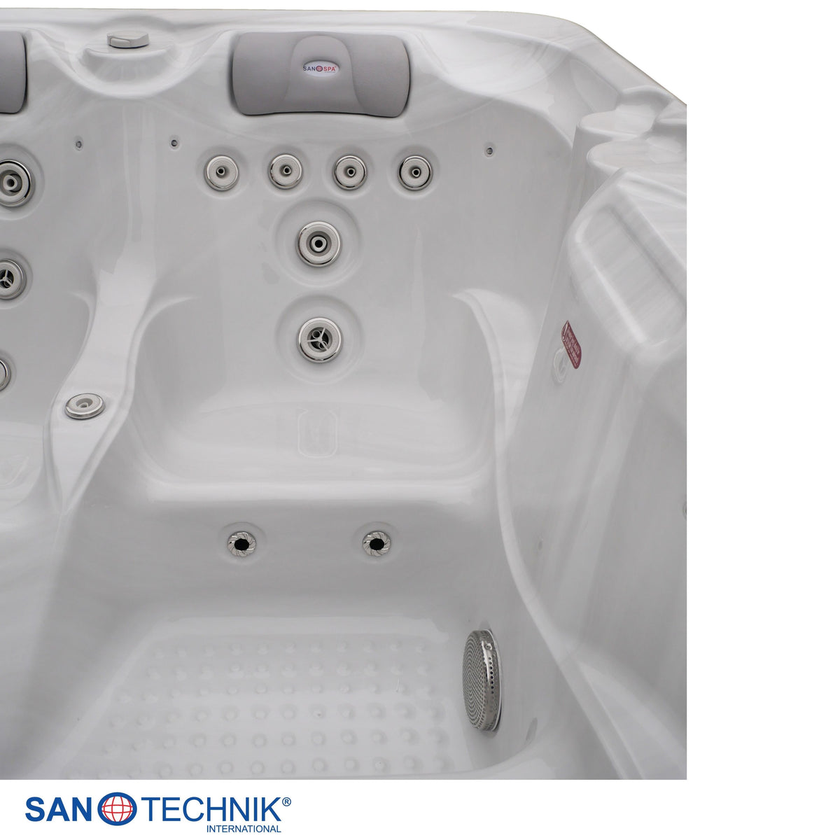 Outdoor Whirlpool OASIS White Marble incl. Cover & Steps 208x175x90 cm Frost-proof