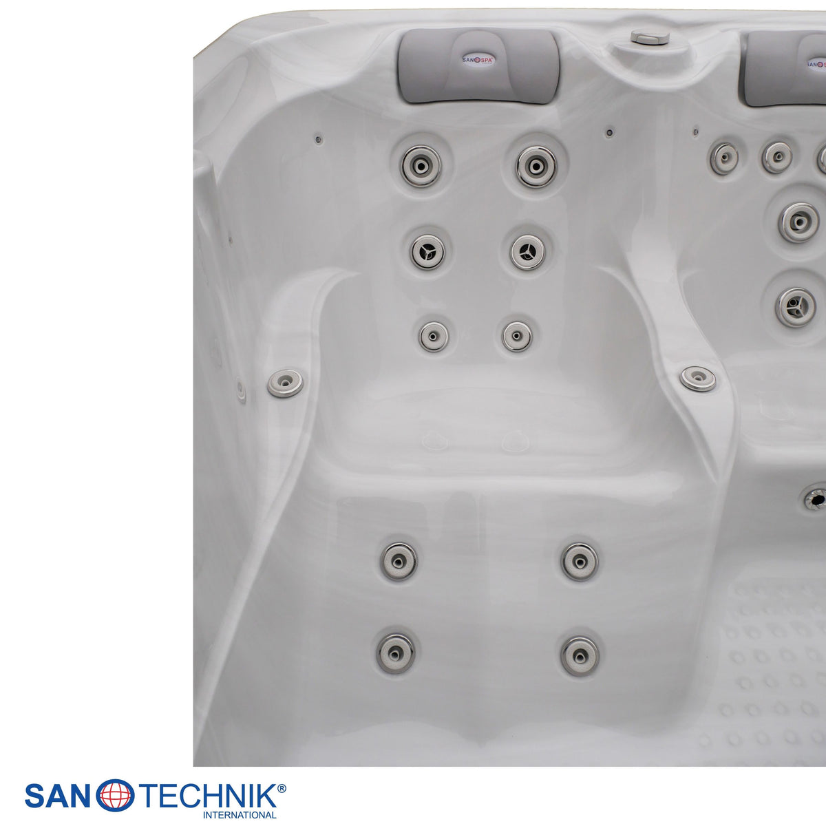 Outdoor Whirlpool OASIS White Marble incl. Cover & Steps 208x175x90 cm Frost-proof
