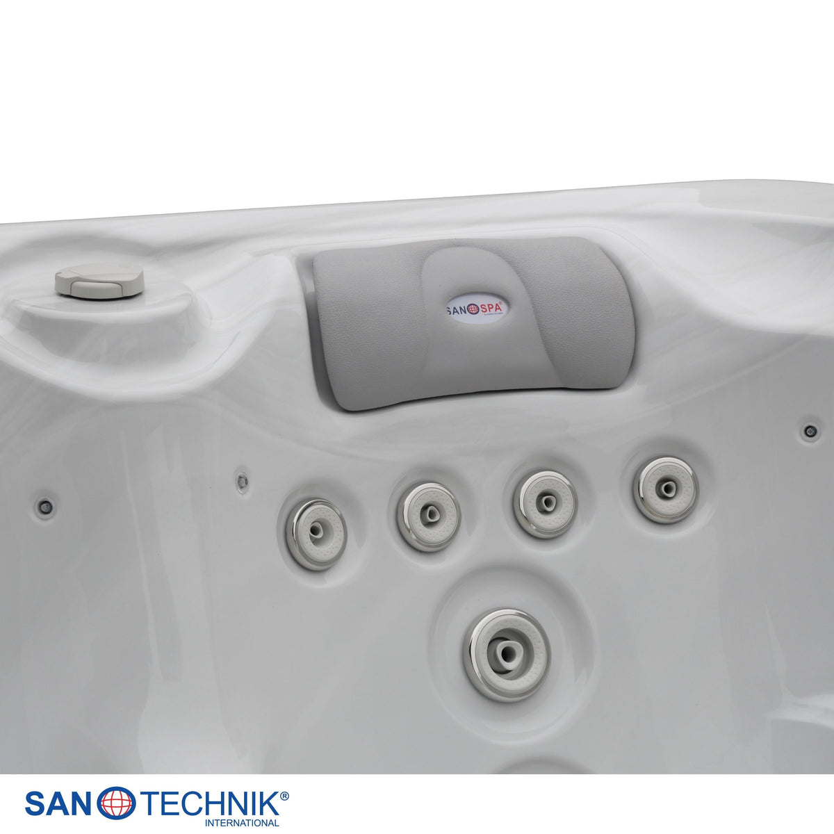 Outdoor Whirlpool OASIS White Marble incl. Cover & Steps 208x175x90 cm Frost-proof