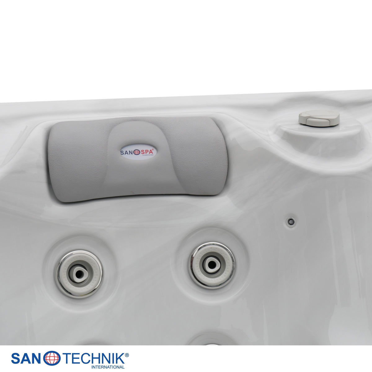 Outdoor Whirlpool OASIS White Marble incl. Cover & Steps 208x175x90 cm Frost-proof