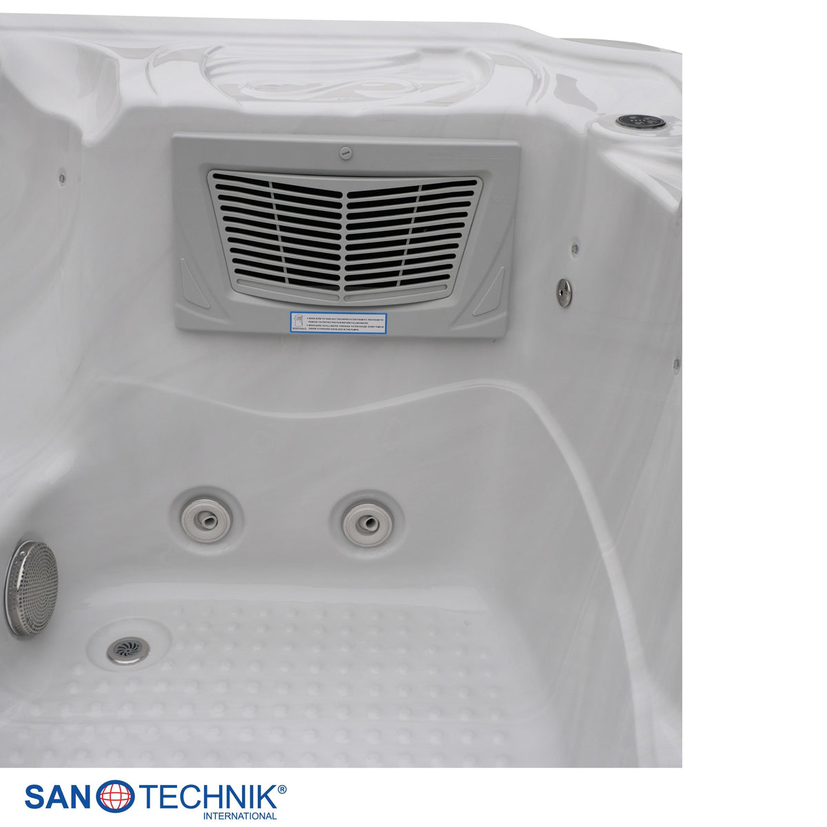 Outdoor Whirlpool OASIS White Marble incl. Cover & Steps 208x175x90 cm Frost-proof