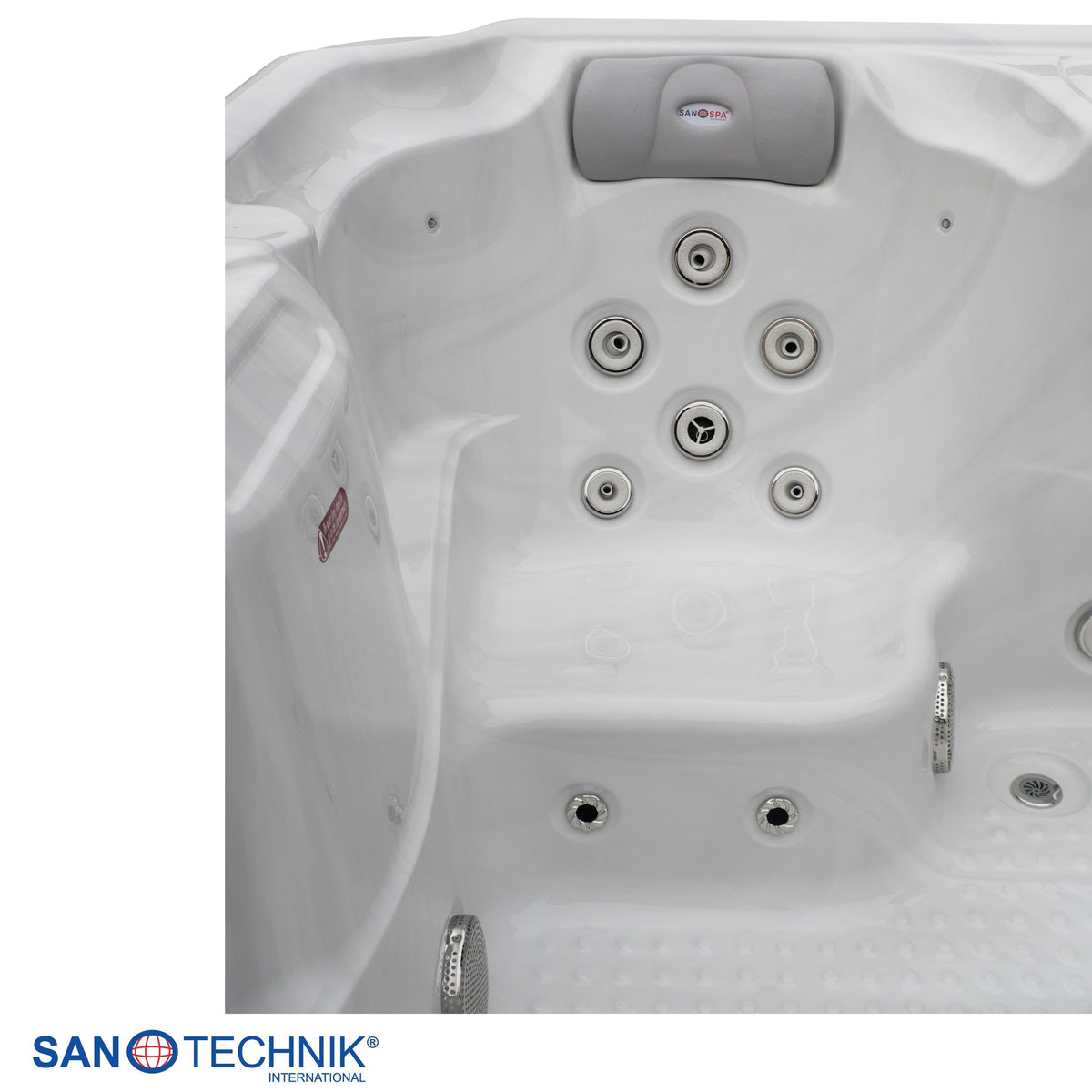 Outdoor Whirlpool OASIS White Marble incl. Cover & Steps 208x175x90 cm Frost-proof