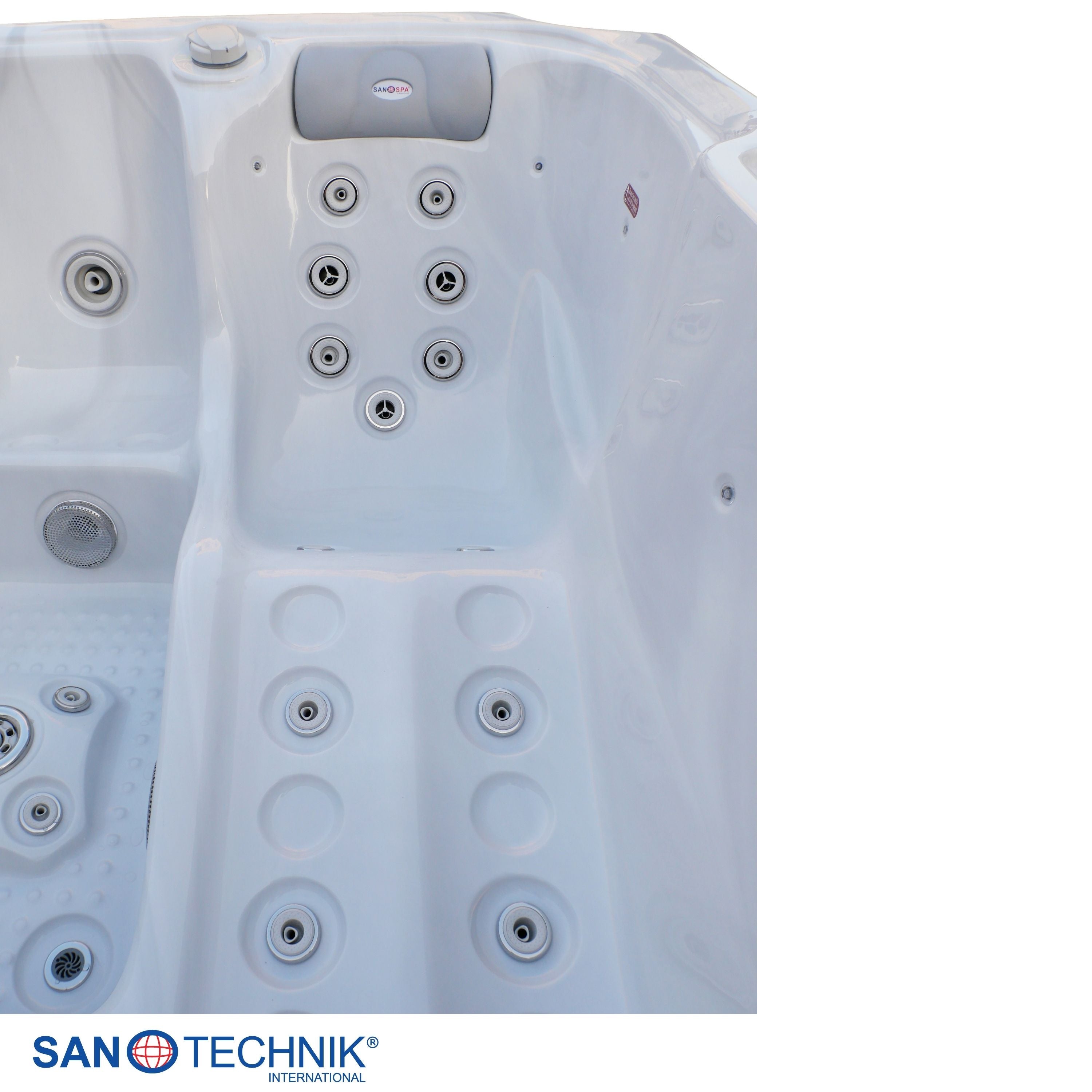 Outdoorwhirlpool OASIS Maxi WHITE MARBLE inkl. Stiege und Abdeckung 210x210x95 cm frostsicher