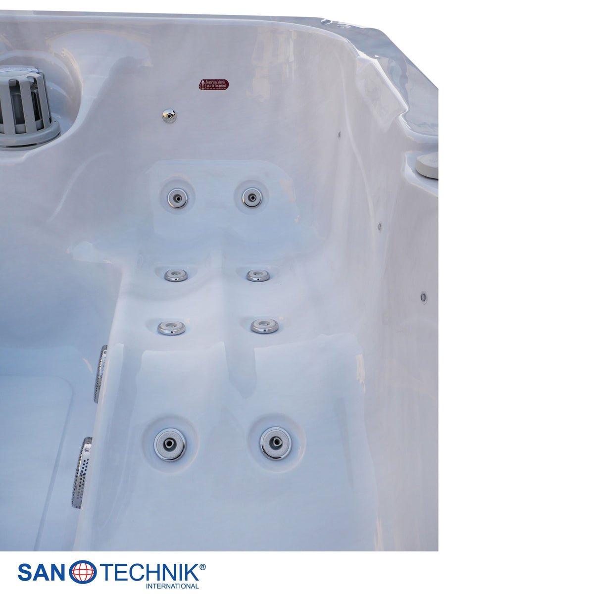 Outdoor Whirlpool PALMA White Marble incl. Cover & Steps 190x190x86 cm frost-proof