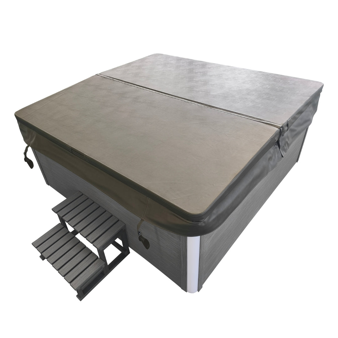 Outdoor Whirlpool ROVINJ WHITE inkl. Abdeckung + Stiege 210x210x90 cm frostsicher