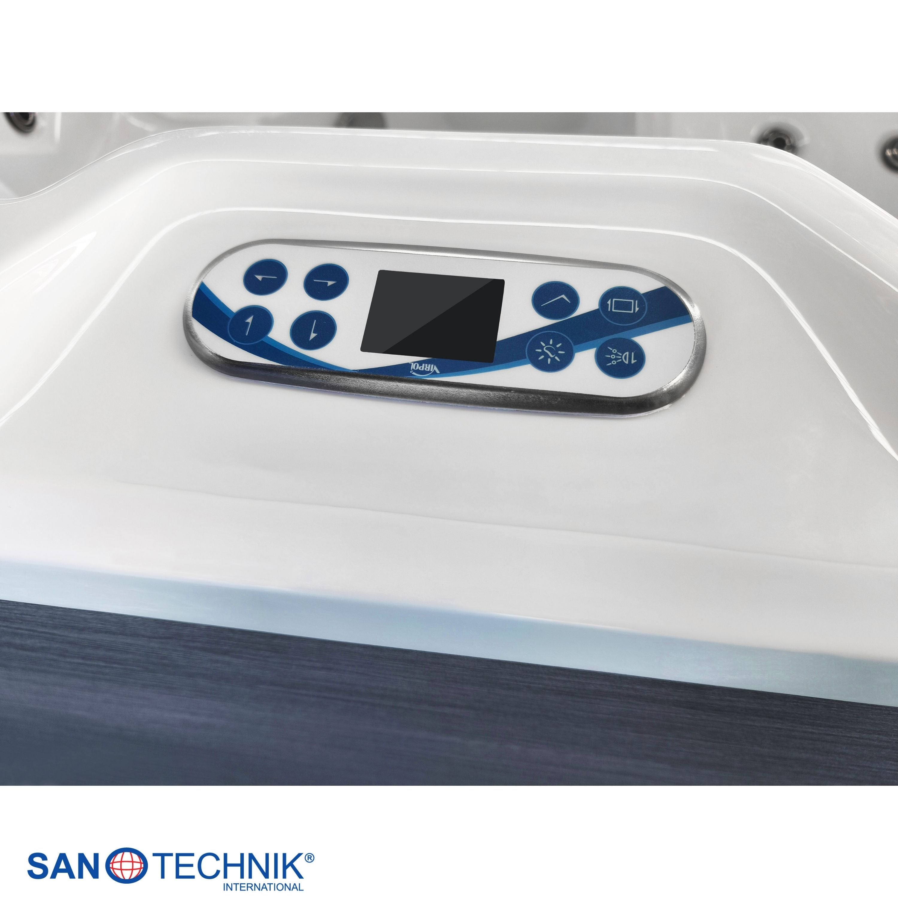 Outdoor Whirlpool ROVINJ WHITE inkl. Abdeckung + Stiege 210x210x90 cm frostsicher