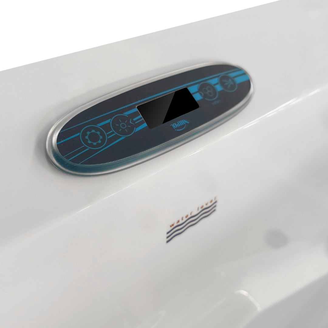 Outdoor whirlpool KORFU WHITE incl. cover + steps 190x140x70 cm frost-proof