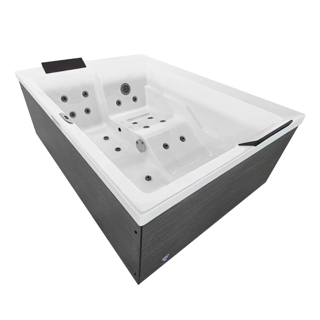 Outdoor whirlpool KORFU WHITE incl. cover + steps 190x140x70 cm frost-proof