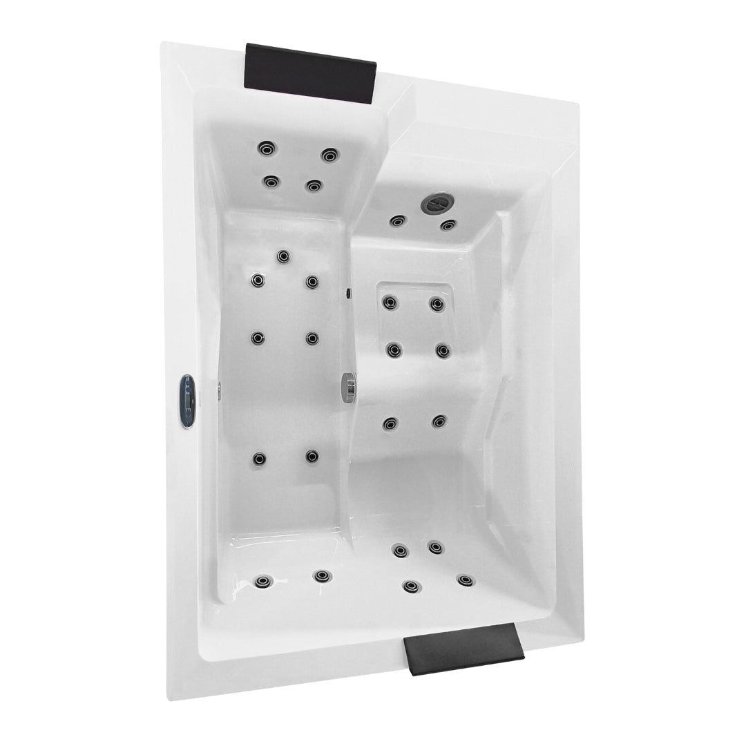 Outdoor whirlpool KORFU WHITE incl. cover + steps 190x140x70 cm frost-proof