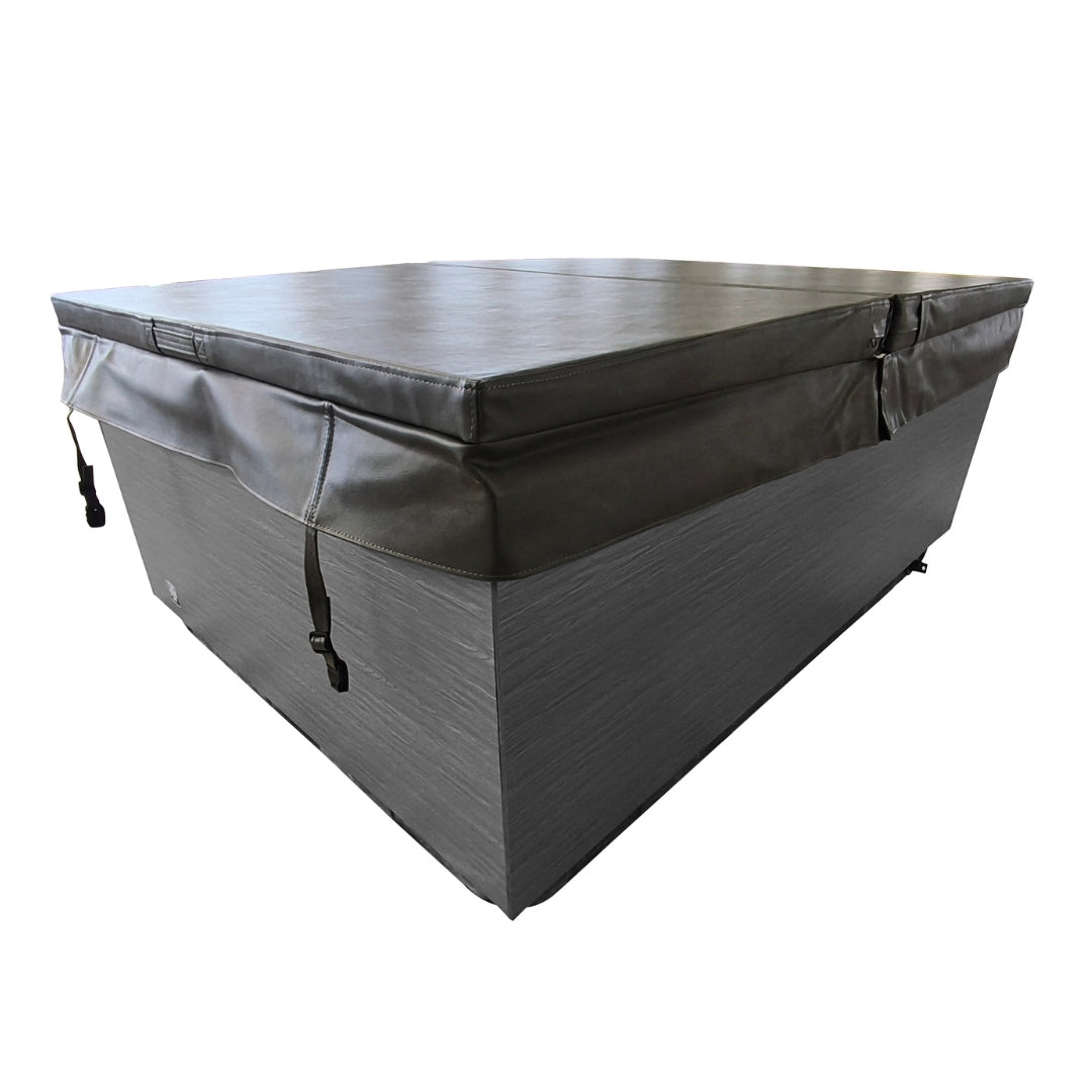 Outdoor whirlpool KORFU WHITE incl. cover + steps 190x140x70 cm frost-proof