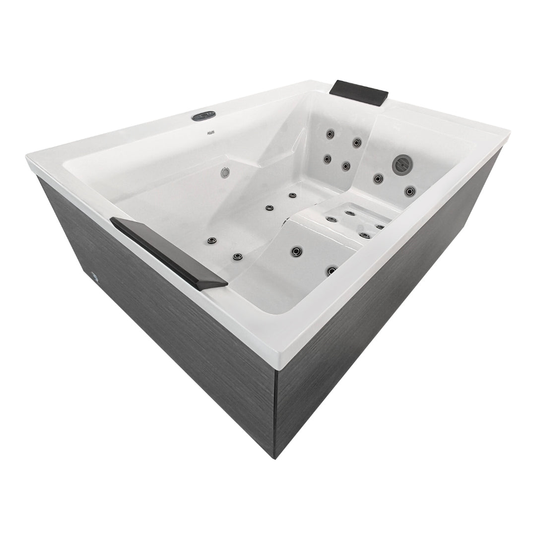 Outdoor whirlpool KORFU WHITE incl. cover + steps 190x140x70 cm frost-proof