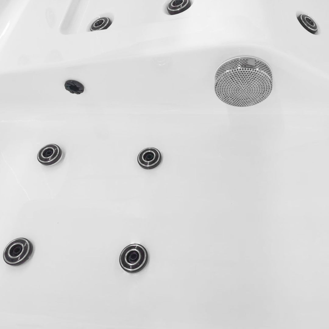 Outdoor whirlpool ZADAR WHITE incl. cover + steps 190x140x70 cm frost-proof